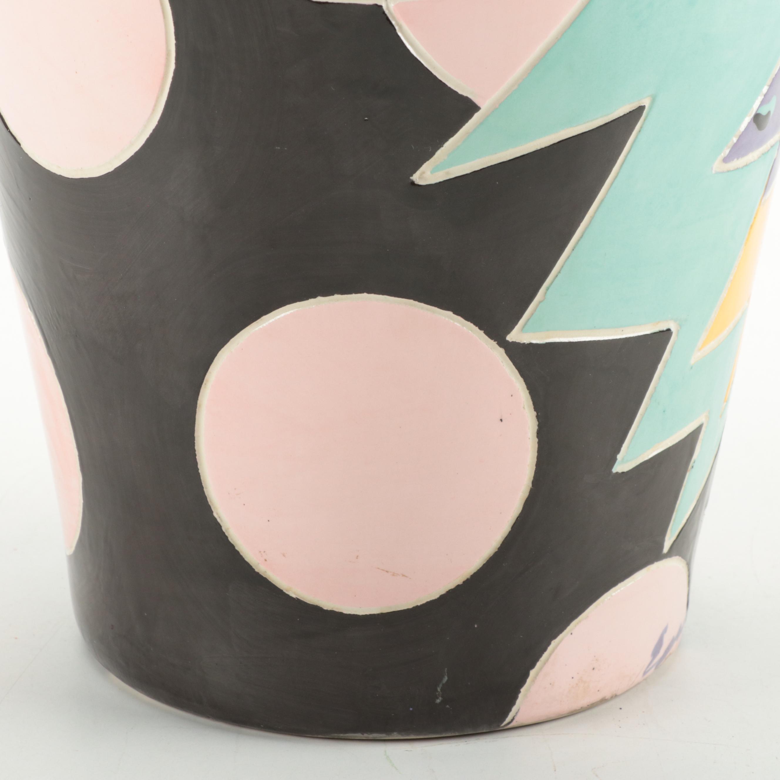 Memphis Style Art Pottery Vase