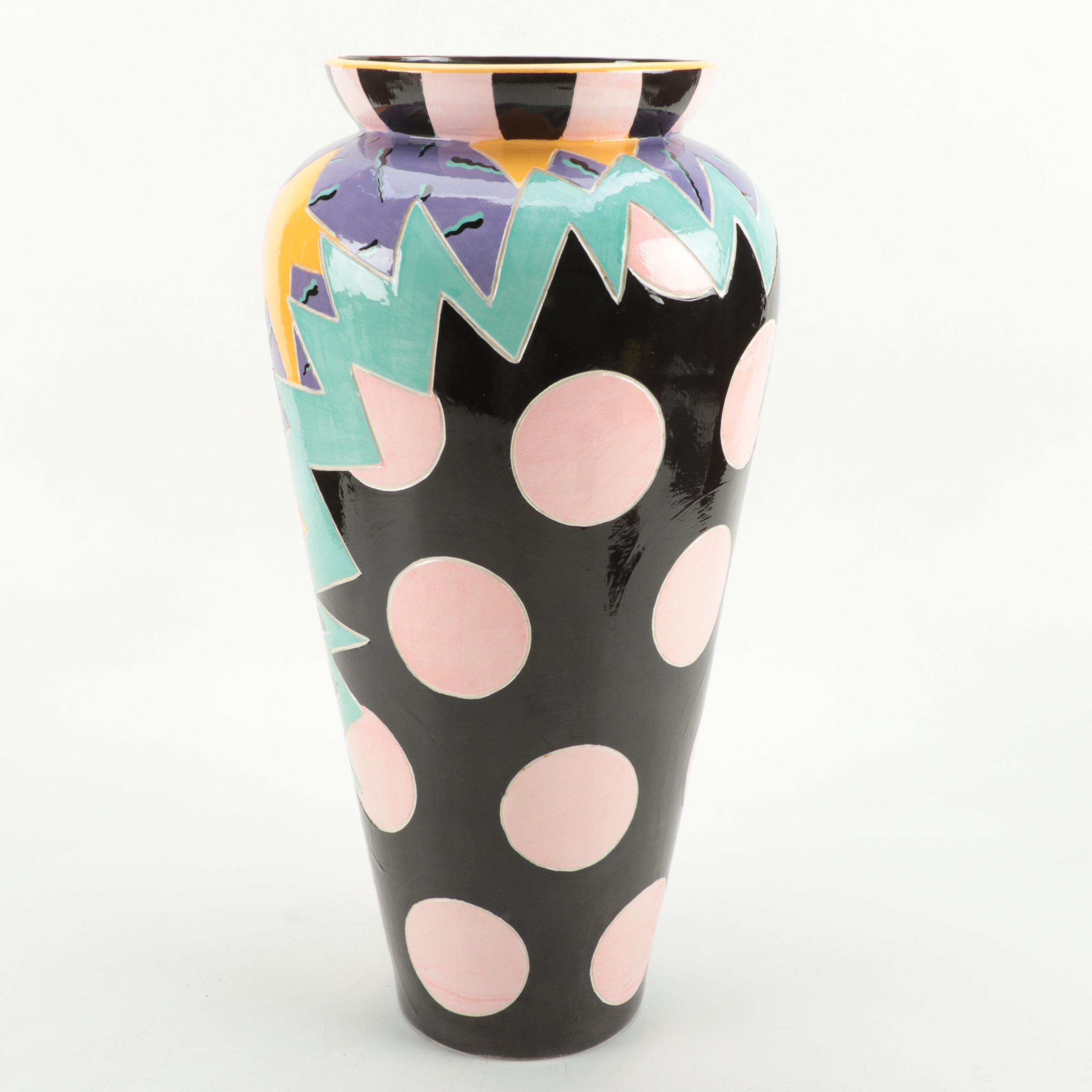 Memphis Style Art Pottery Vase