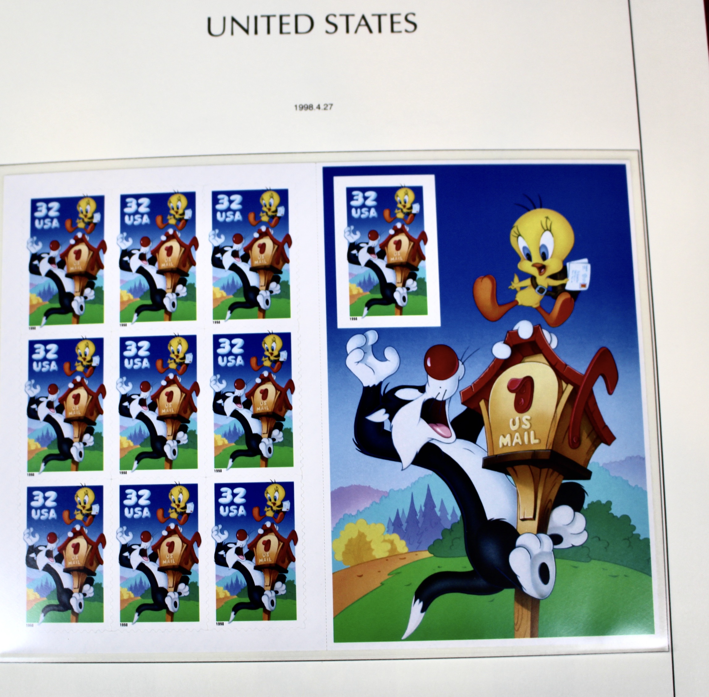 Mint Condition U.S. Postage Stamp Collection in Hingeless Album