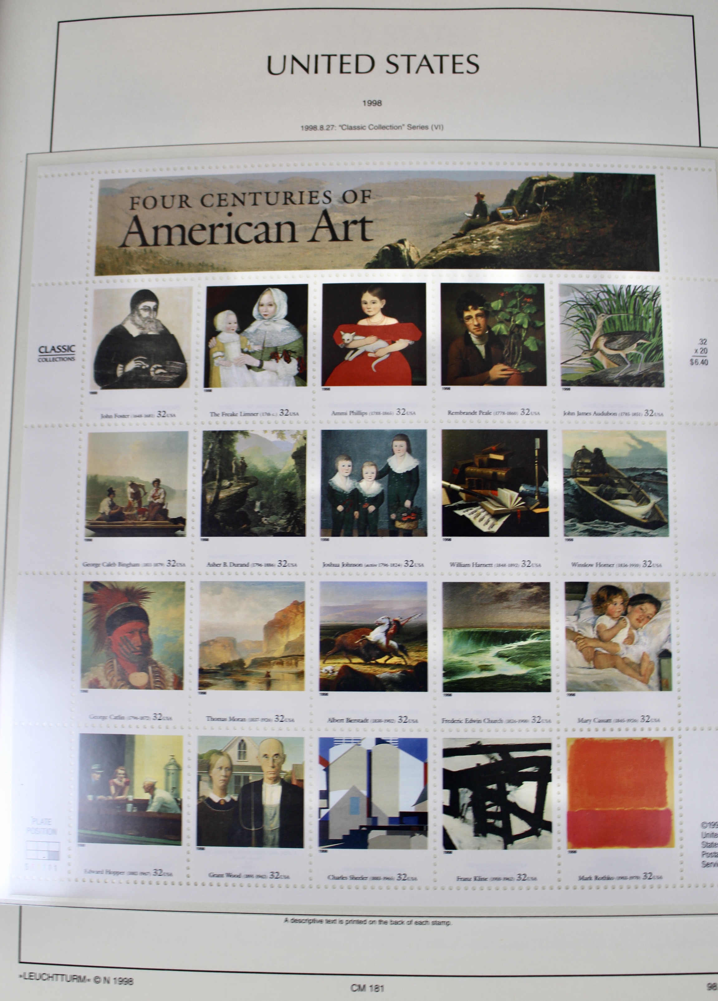 Mint Condition U.S. Postage Stamp Collection in Hingeless Album