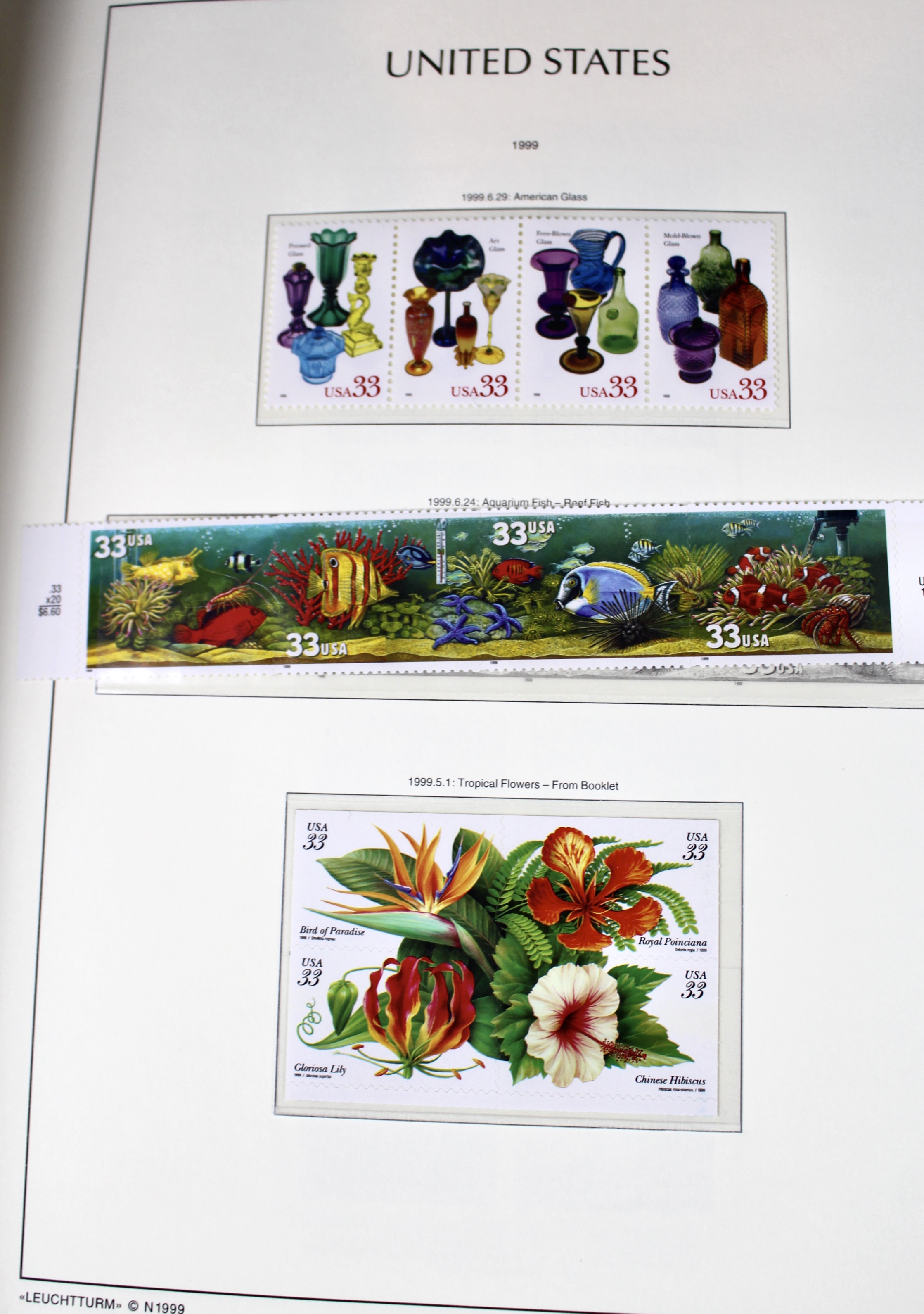 Mint Condition U.S. Postage Stamp Collection in Hingeless Album