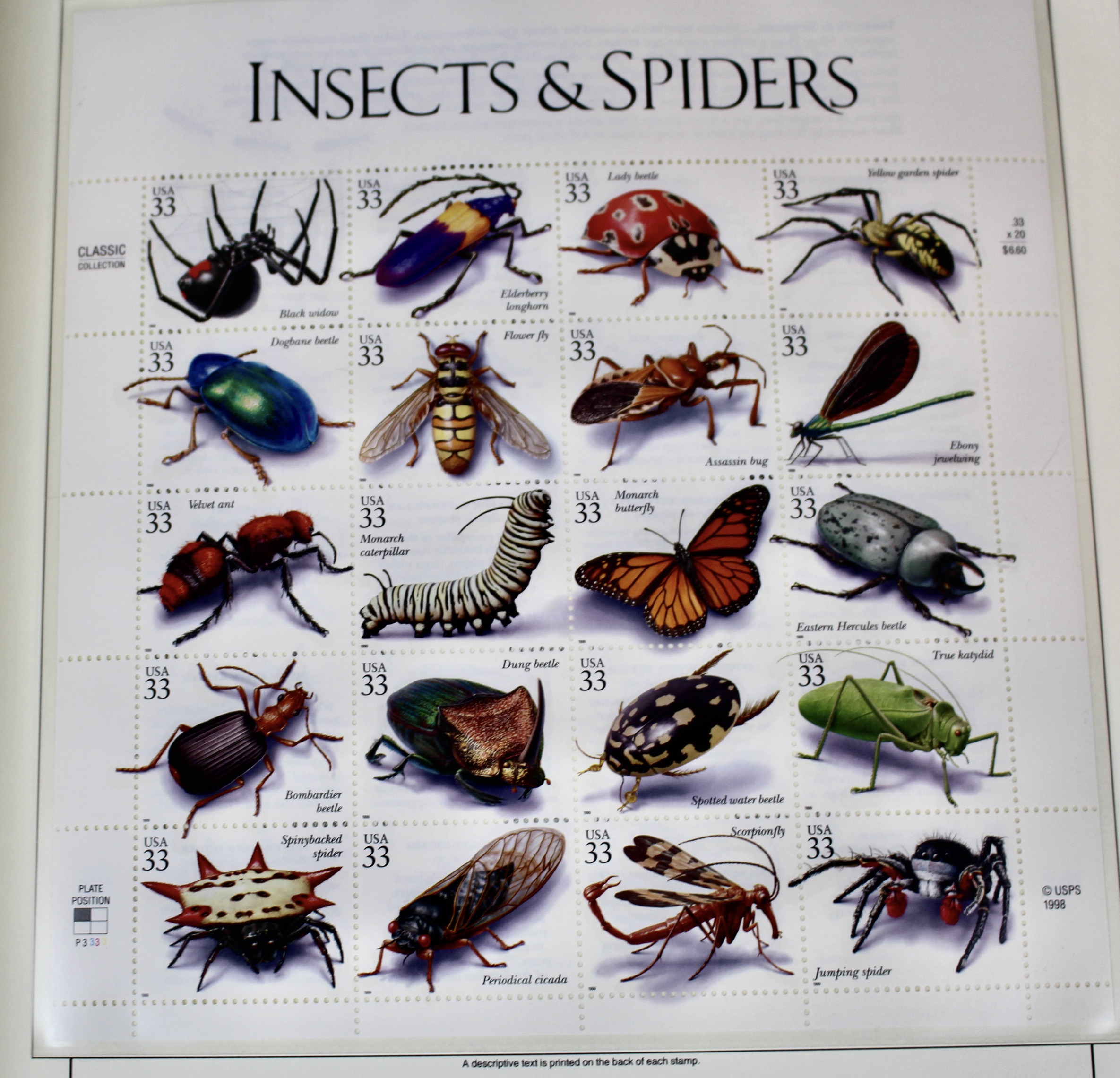 Mint Condition U.S. Postage Stamp Collection in Hingeless Album