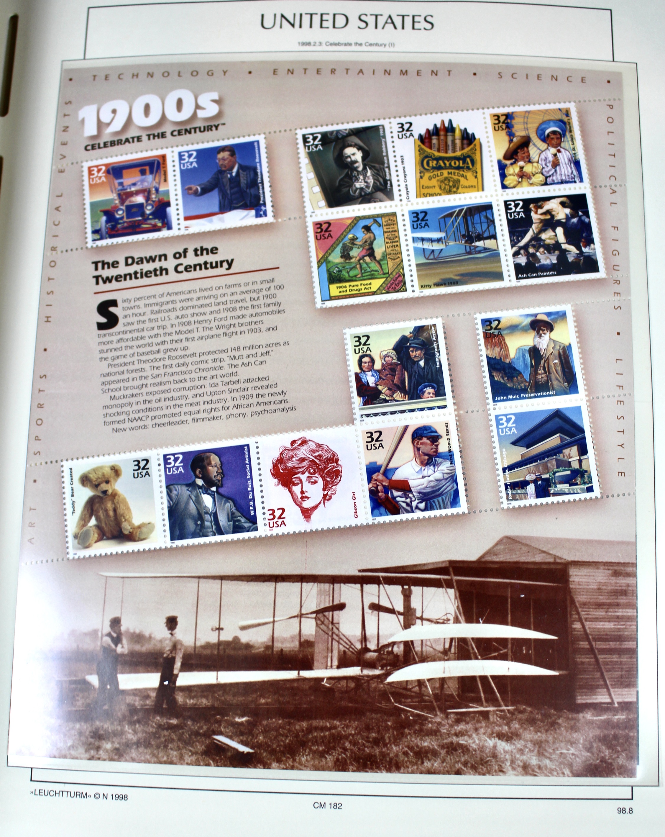 Mint Condition U.S. Postage Stamp Collection in Hingeless Album