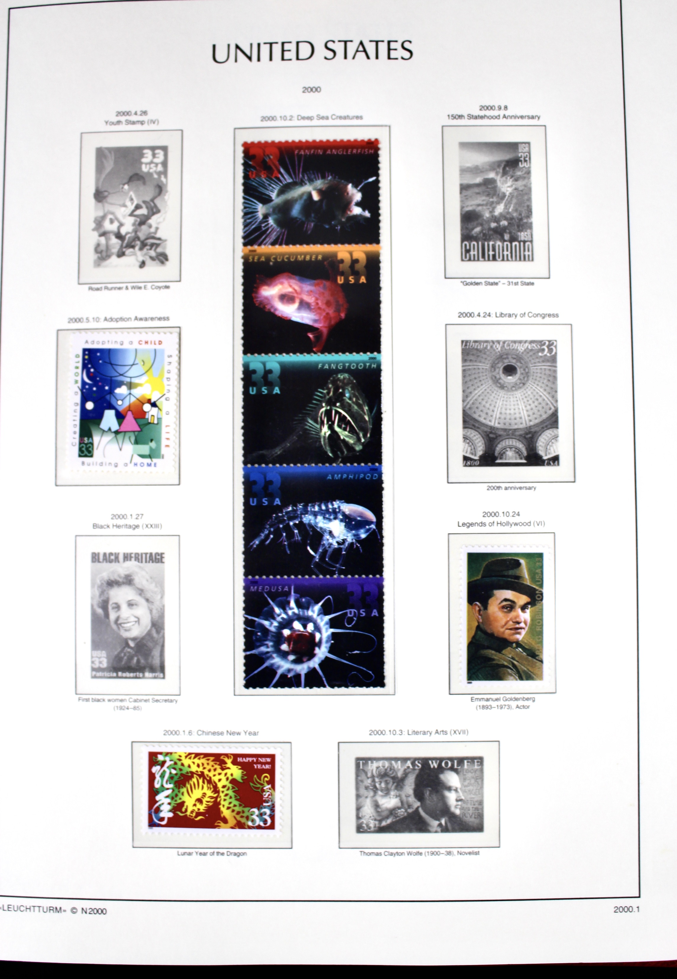 Mint Condition U.S. Postage Stamp Collection in Hingeless Album
