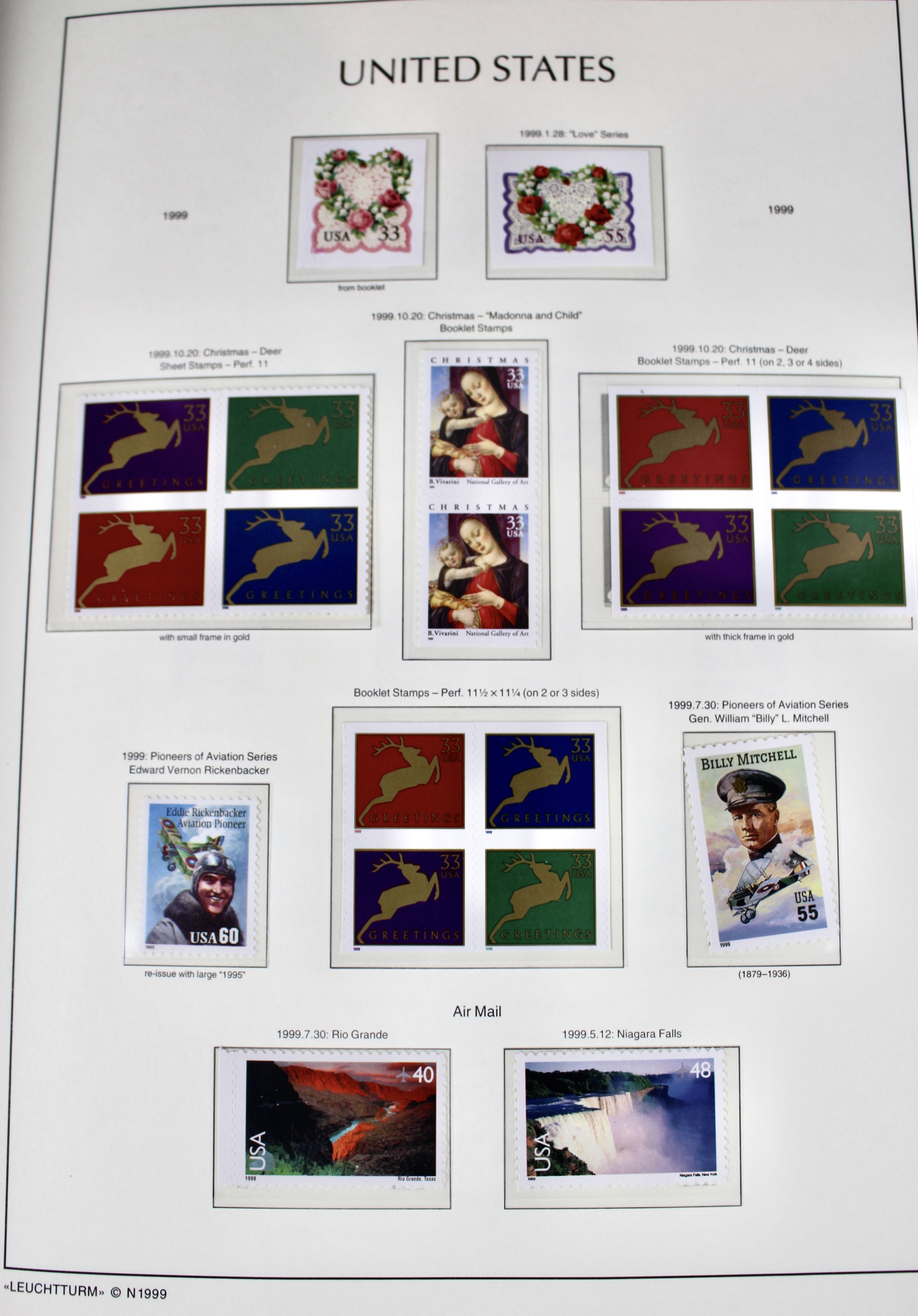 Mint Condition U.S. Postage Stamp Collection in Hingeless Album