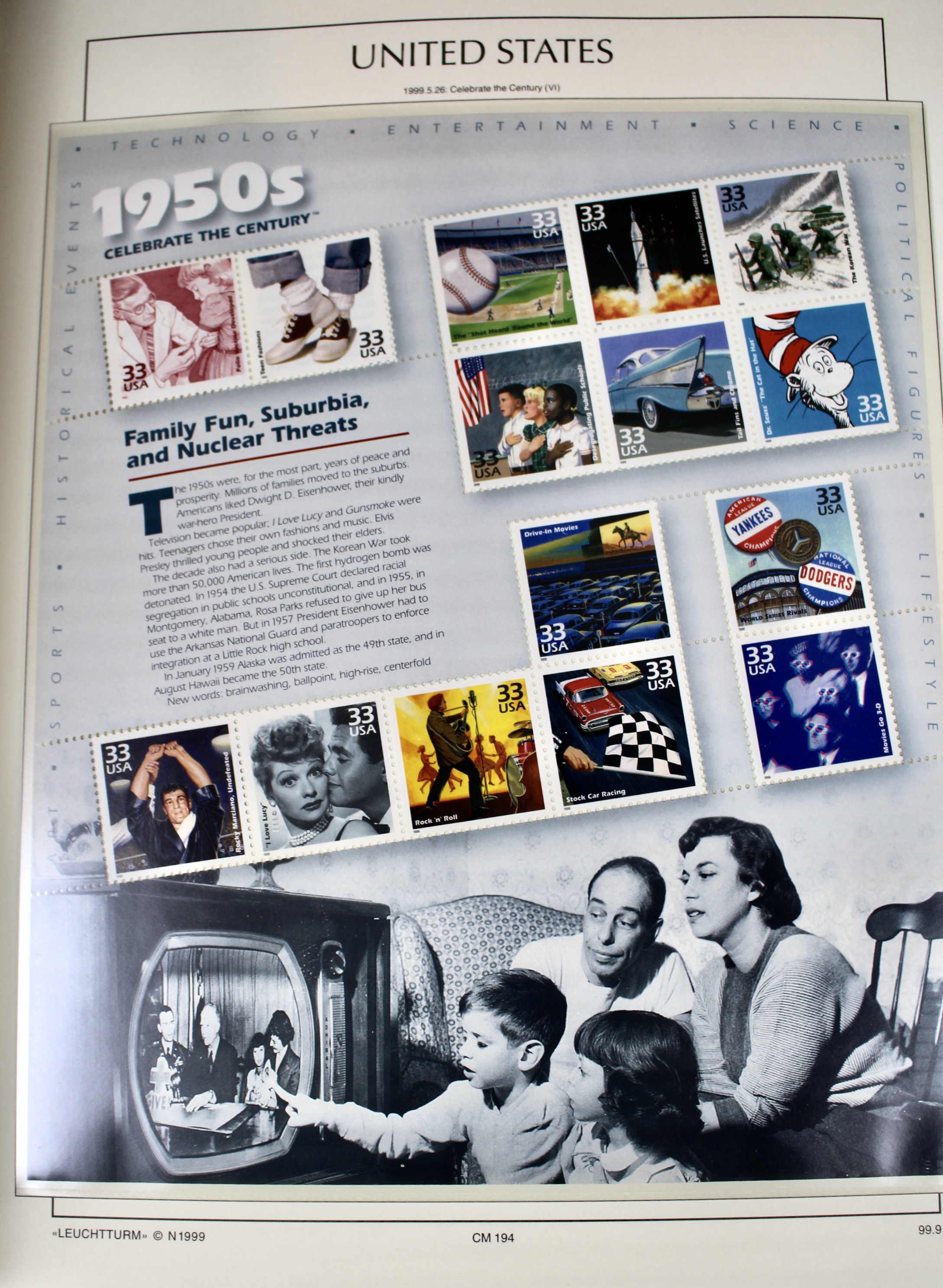 Mint Condition U.S. Postage Stamp Collection in Hingeless Album