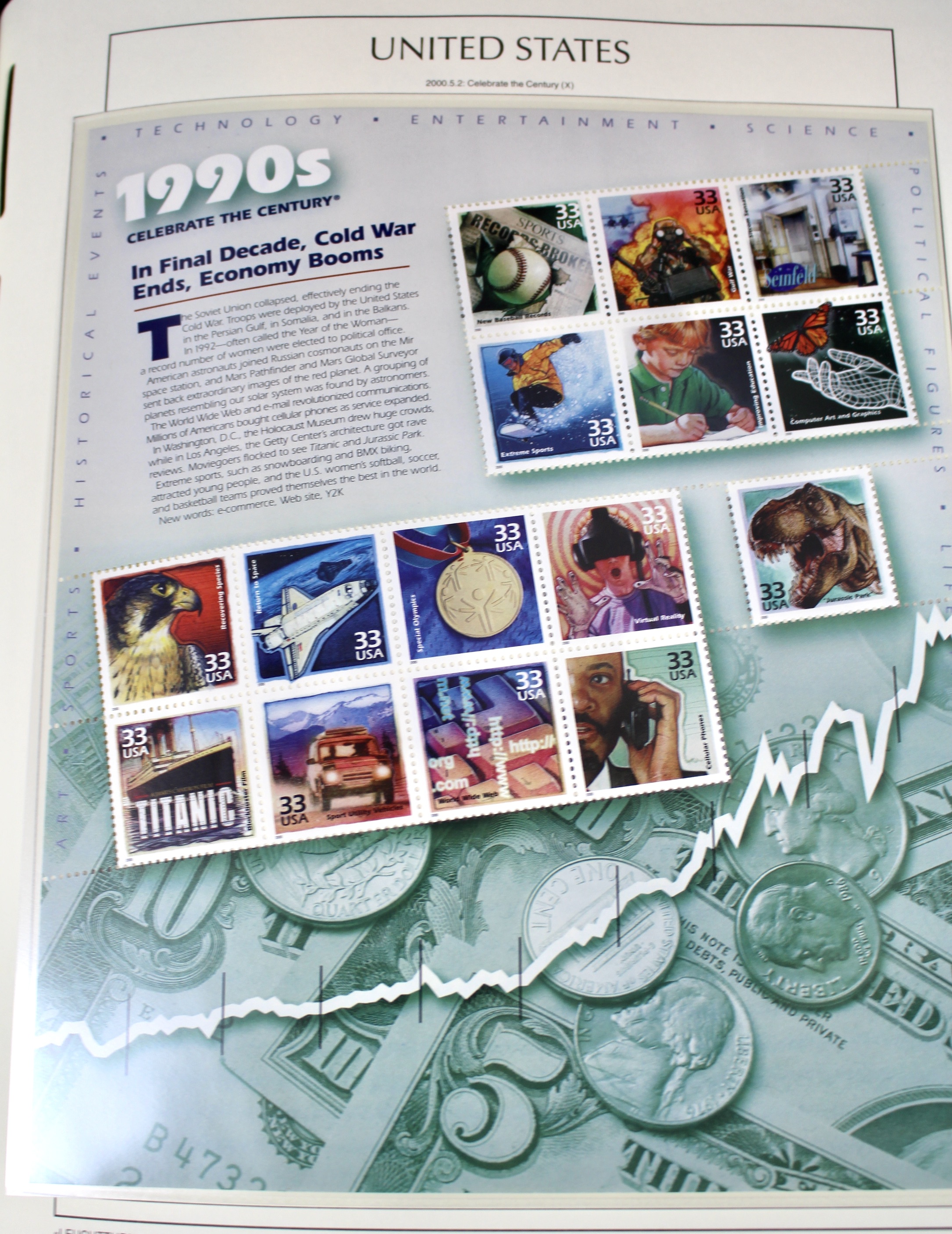 Mint Condition U.S. Postage Stamp Collection in Hingeless Album