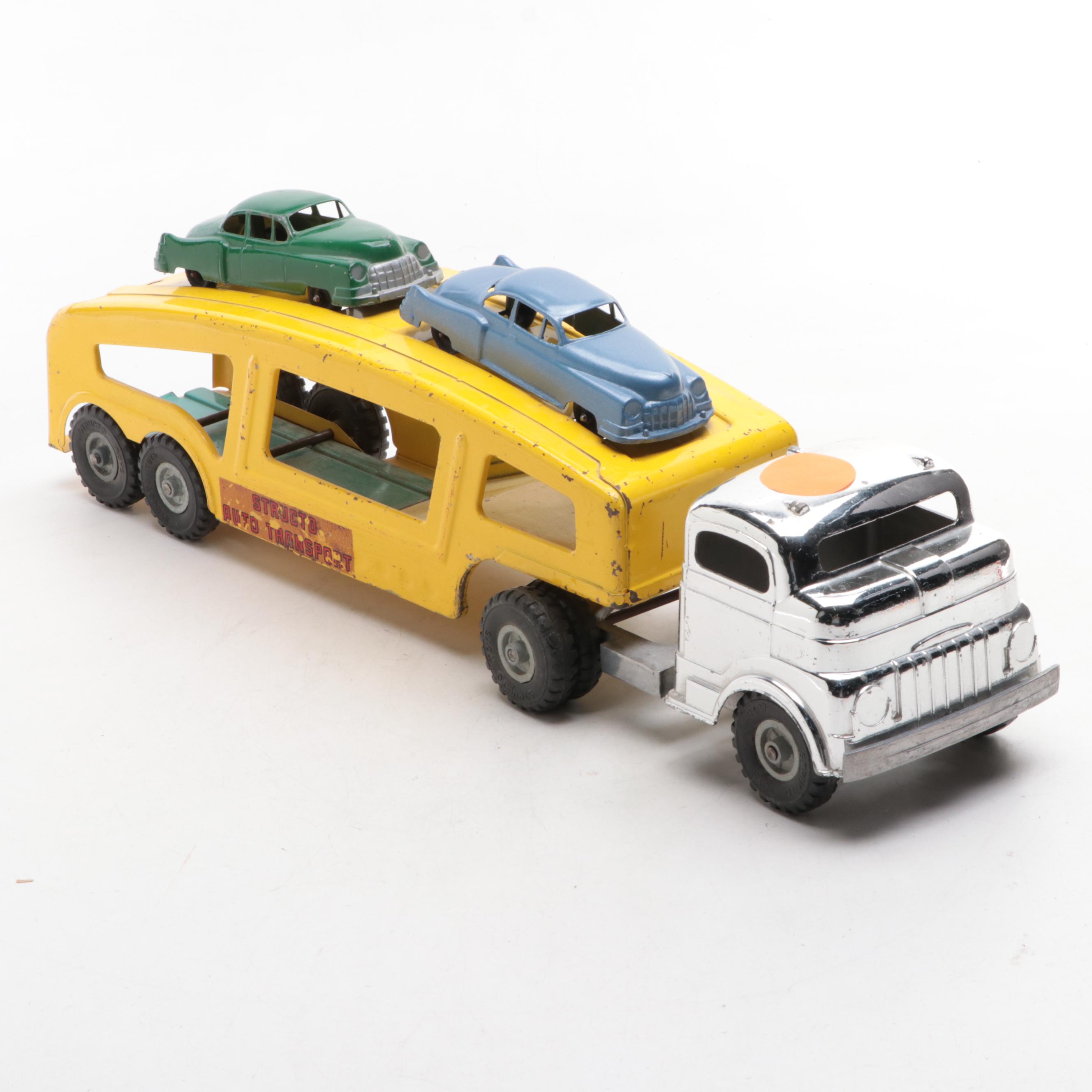 Structo Pressed Steel Auto Carrier Toy Car Transporter, 1960s