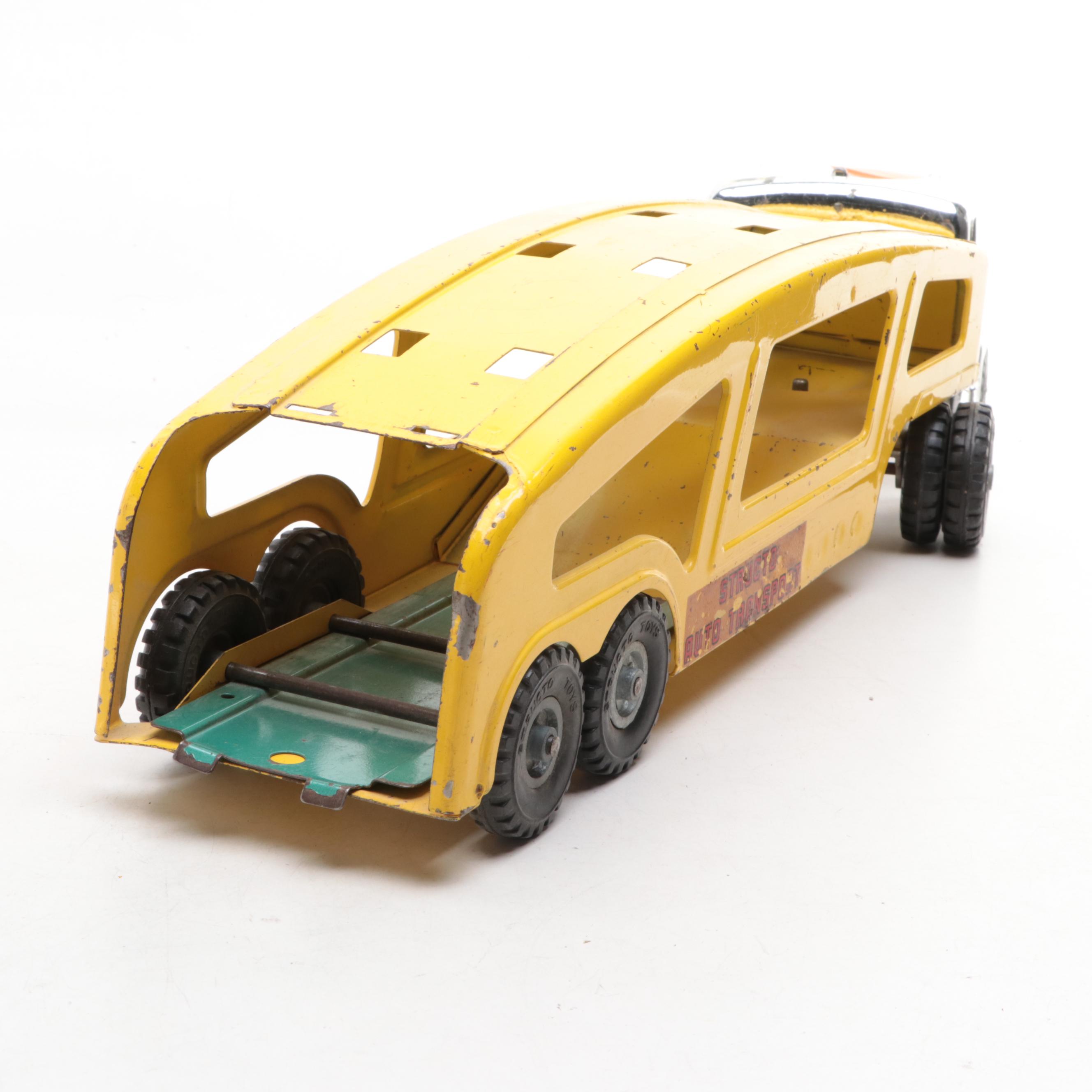 Structo Pressed Steel Auto Carrier Toy Car Transporter, 1960s