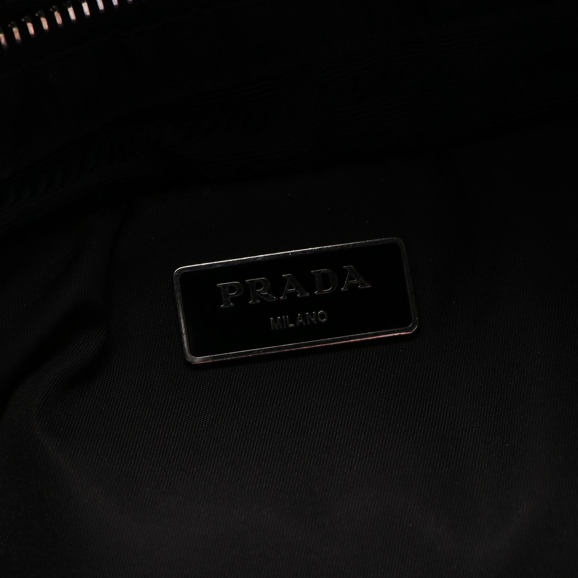 Prada Tote in Black Quilted Tessuto Nylon and Leather