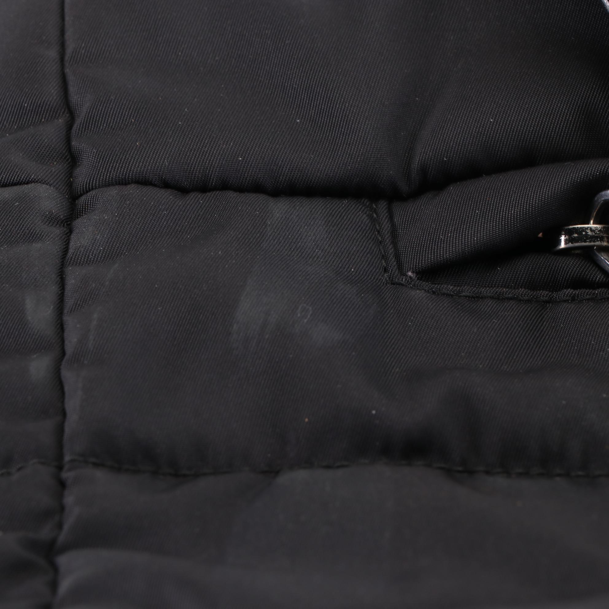 Prada Tote in Black Quilted Tessuto Nylon and Leather