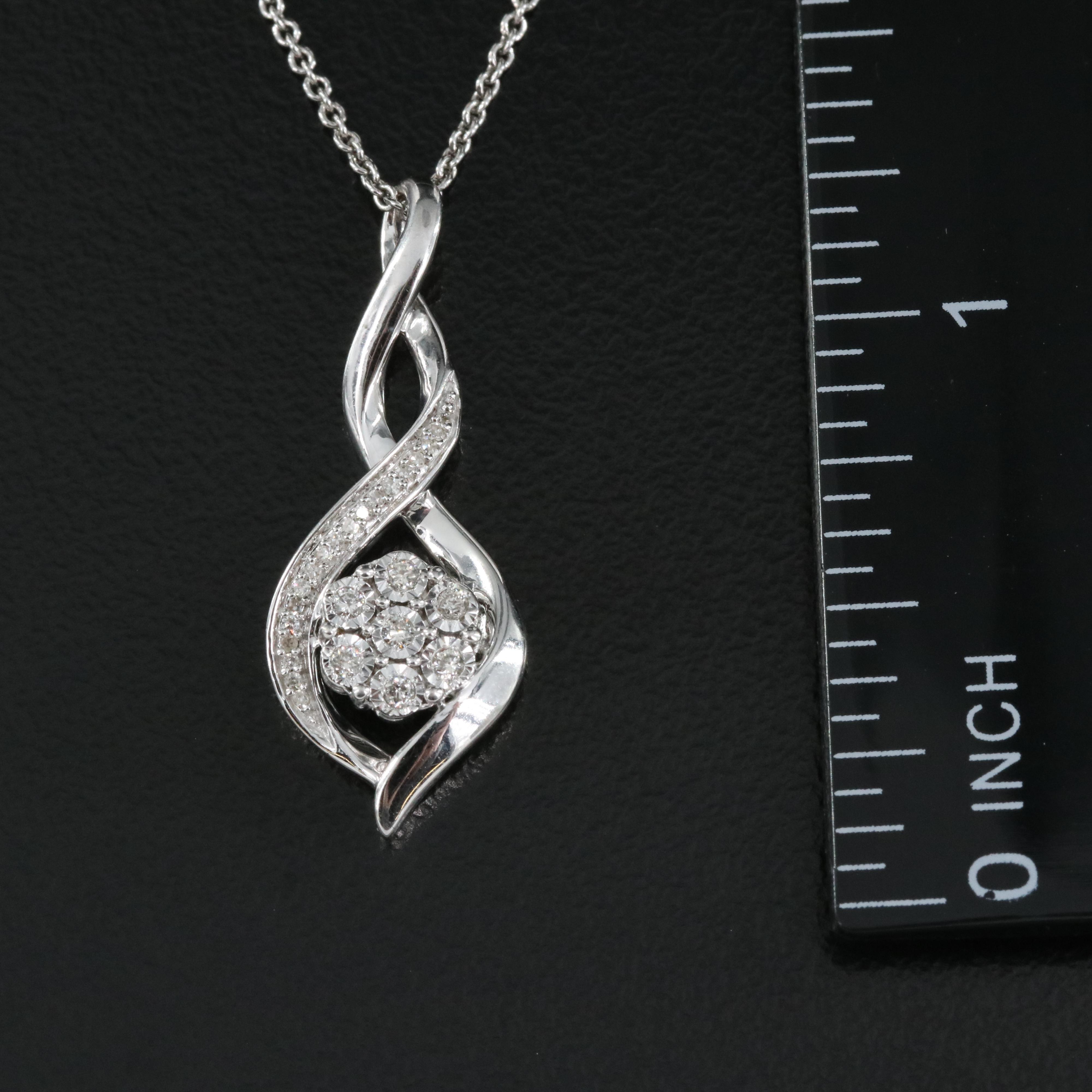 Sterling Diamond Pendant Necklace