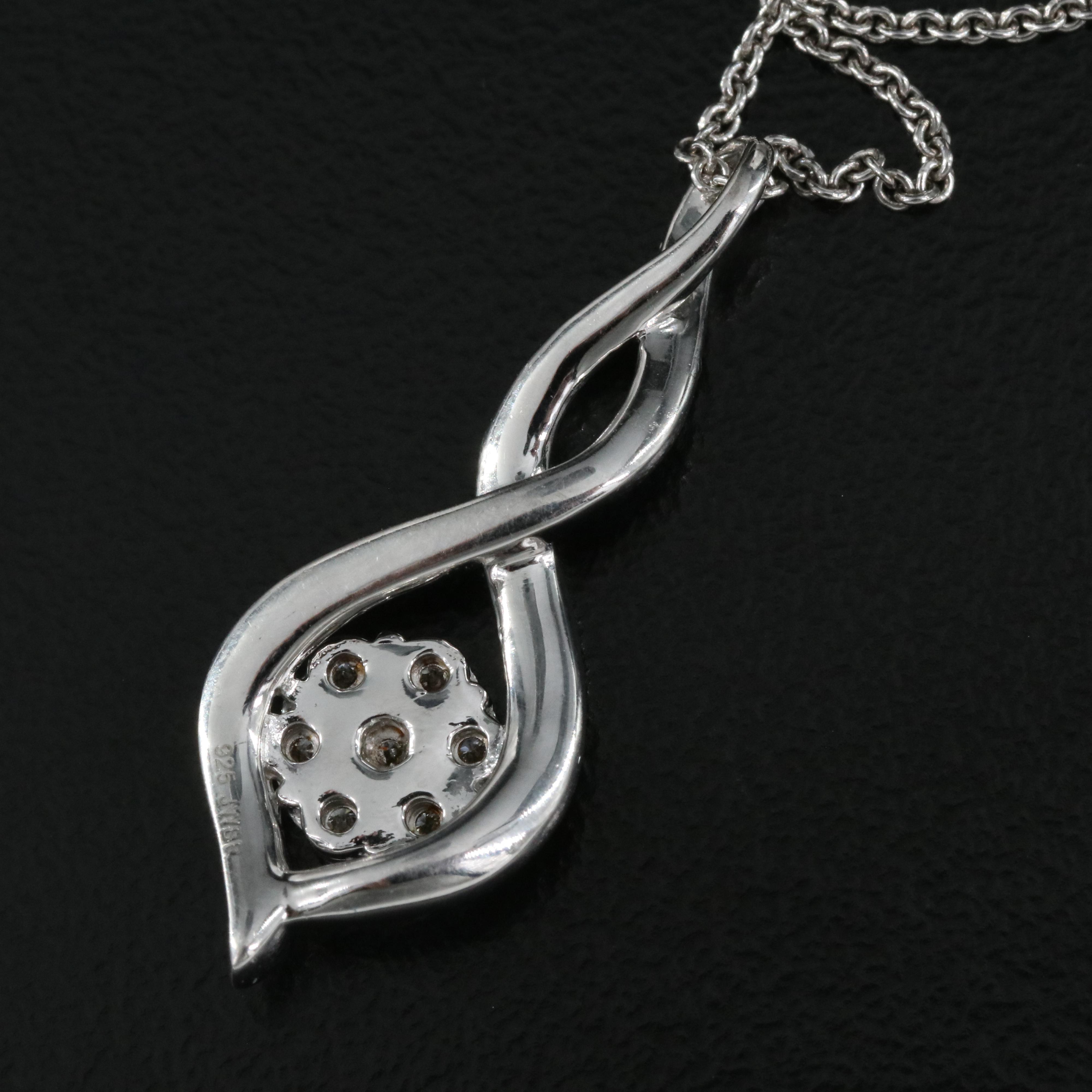 Sterling Diamond Pendant Necklace