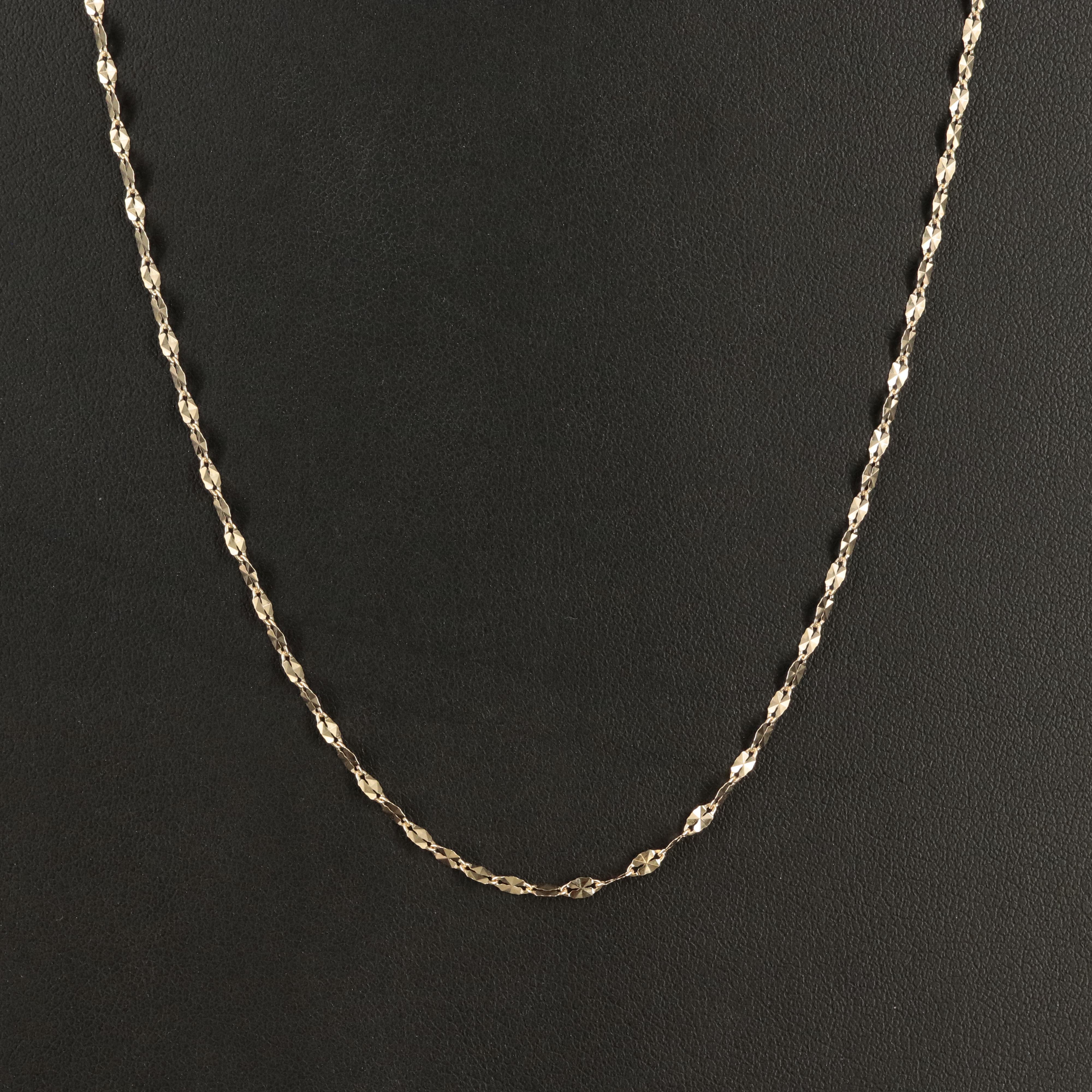 14K Mirror Link Necklace