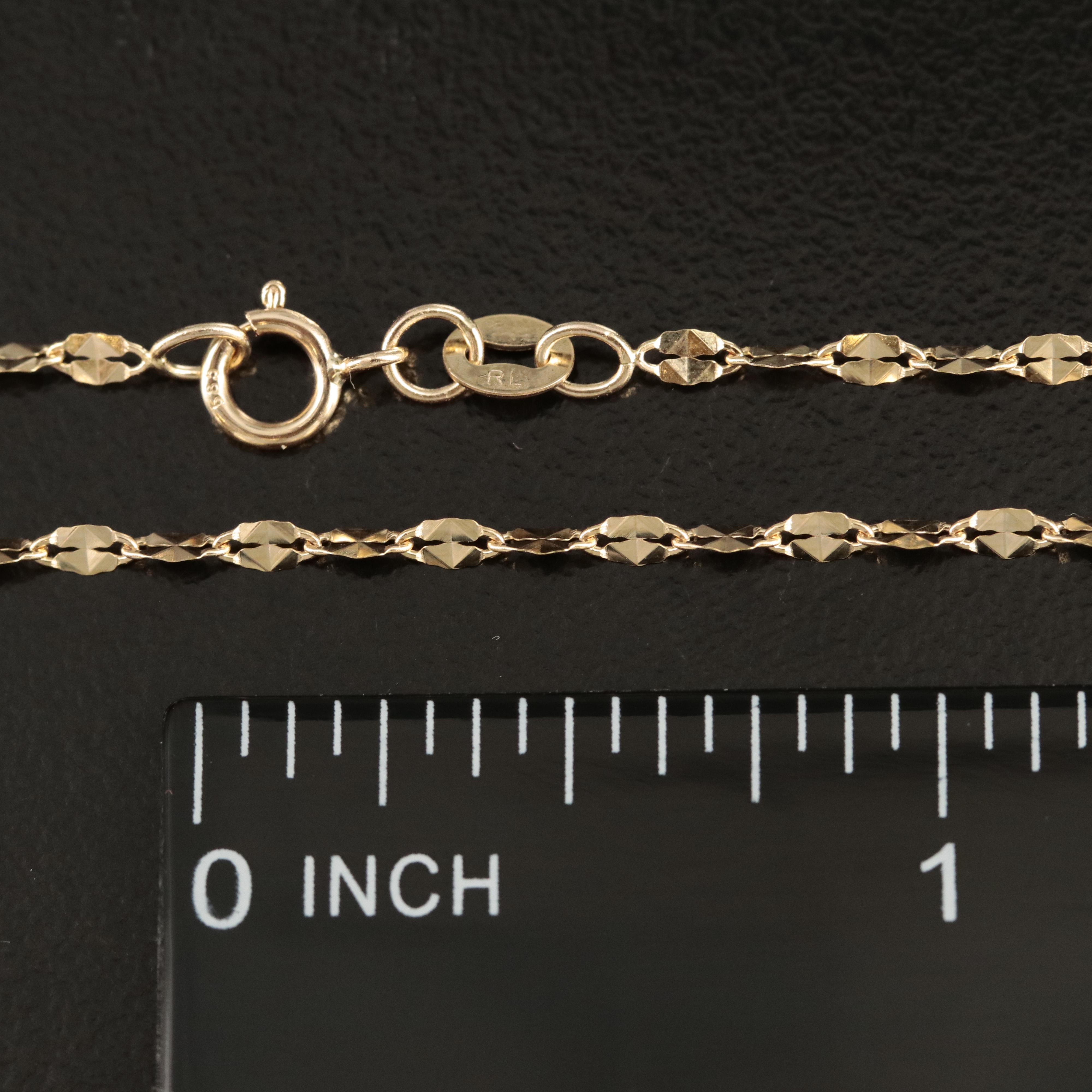 14K Mirror Link Necklace