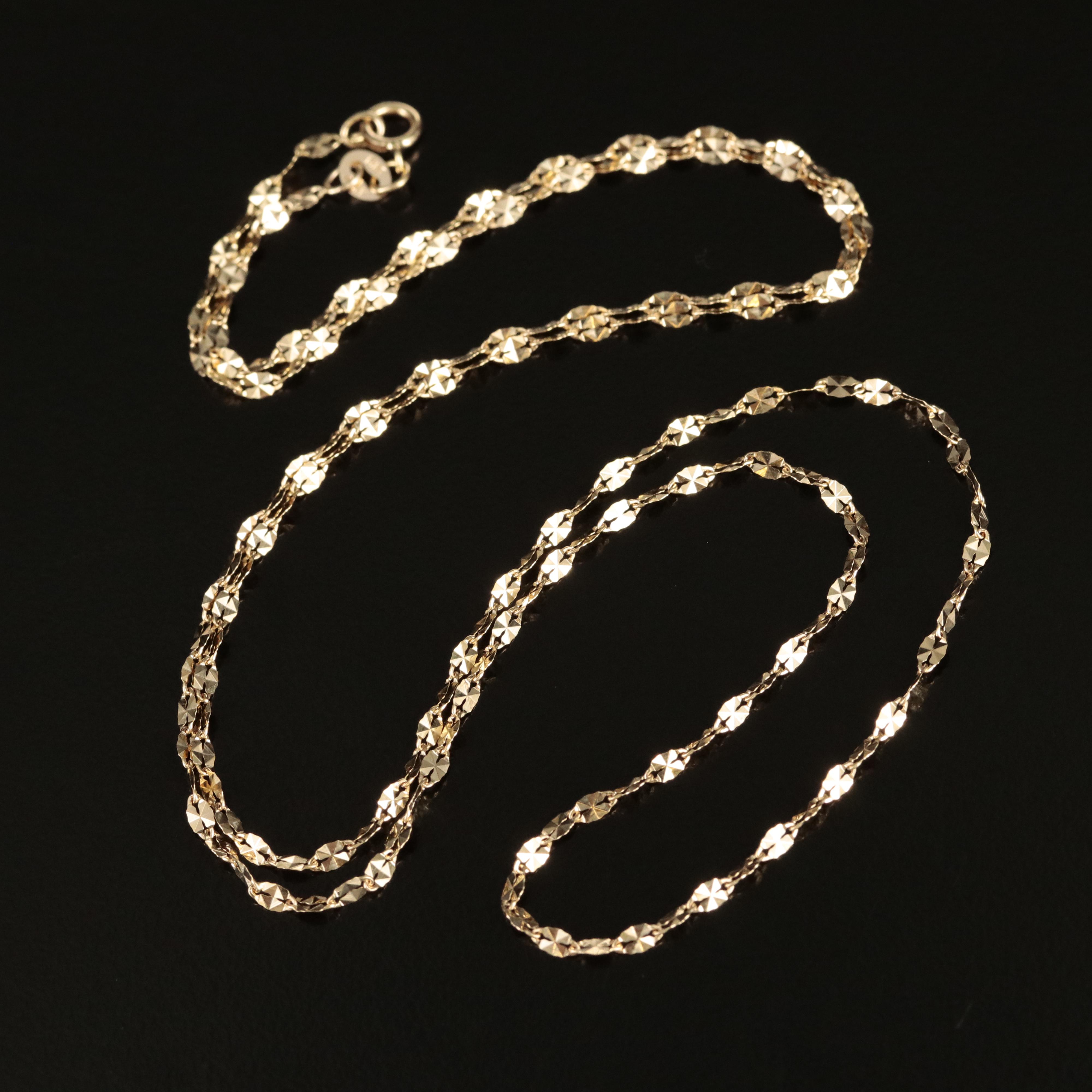 14K Mirror Link Necklace