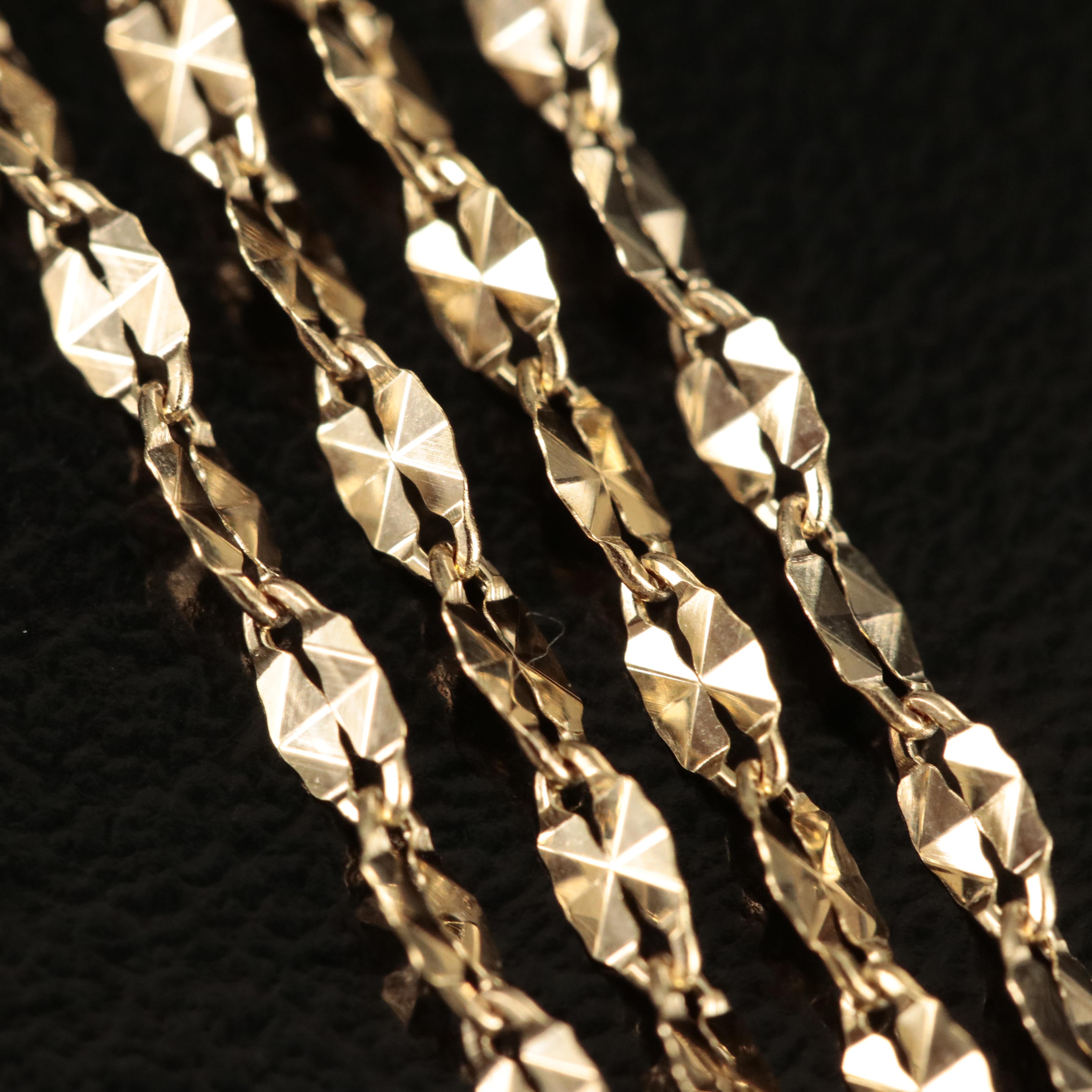 14K Mirror Link Necklace