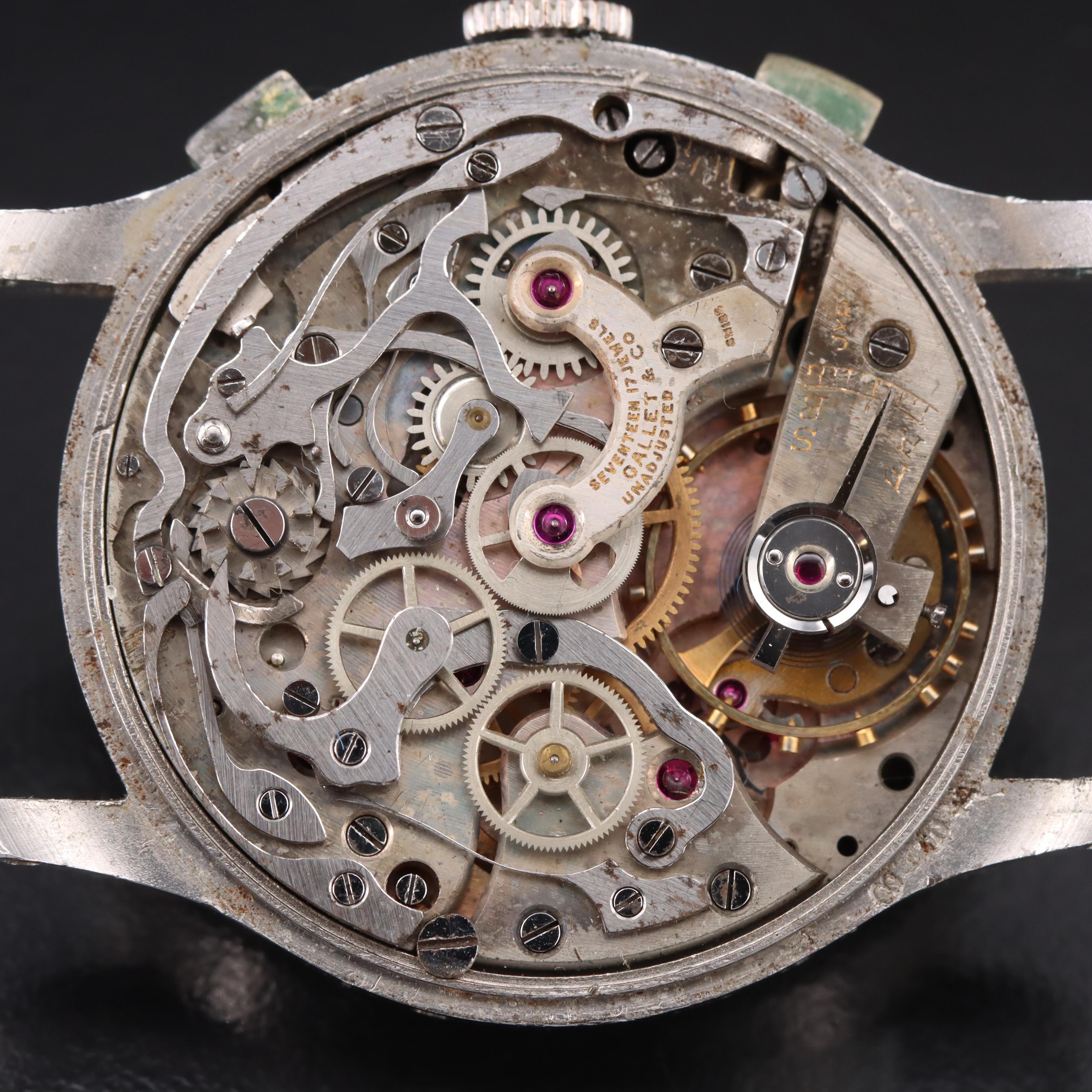 Vintage Gallet Three Registers Chronograph Watch