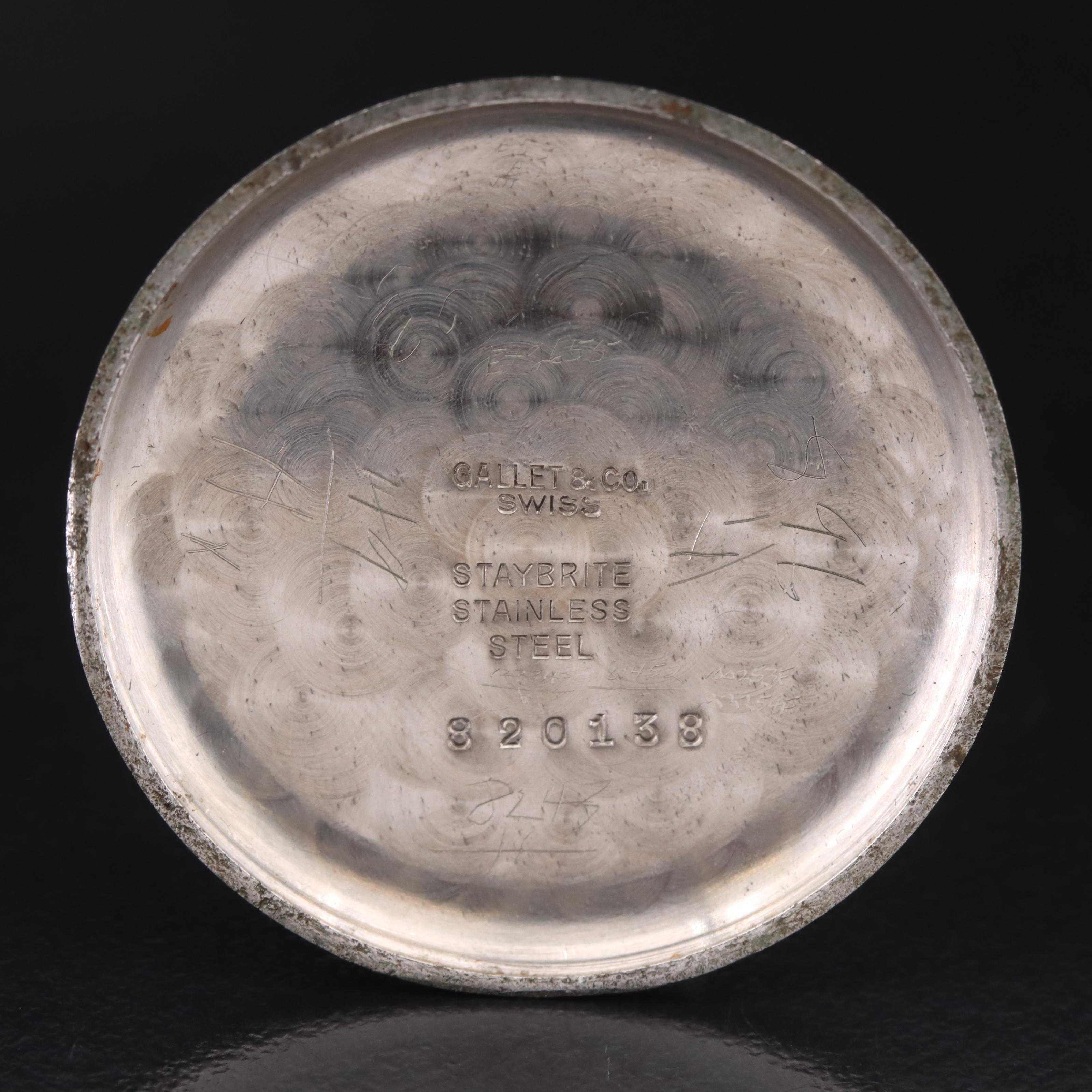 Vintage Gallet Three Registers Chronograph Watch