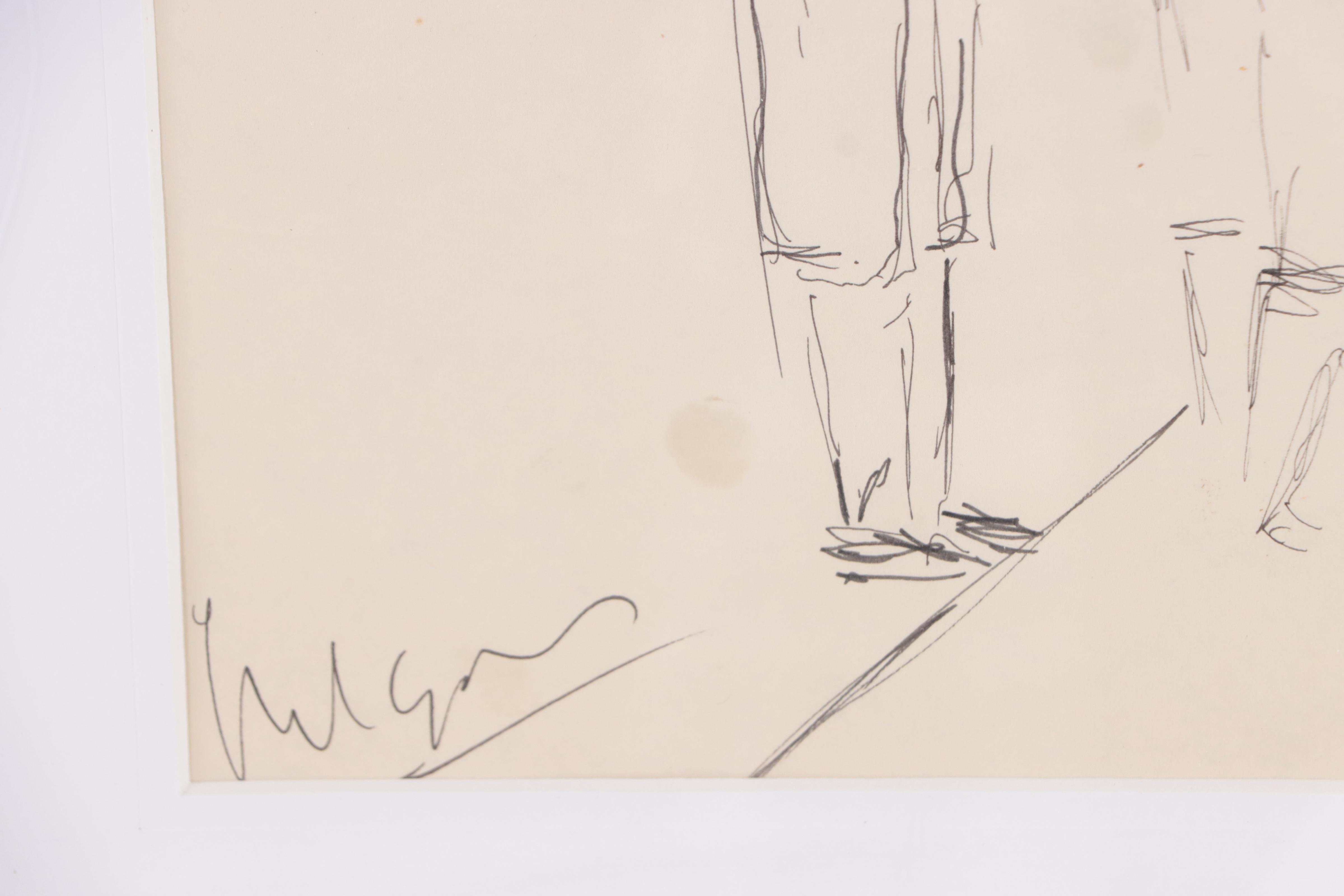 Harry Hilson Watercolor Painting of Football Players