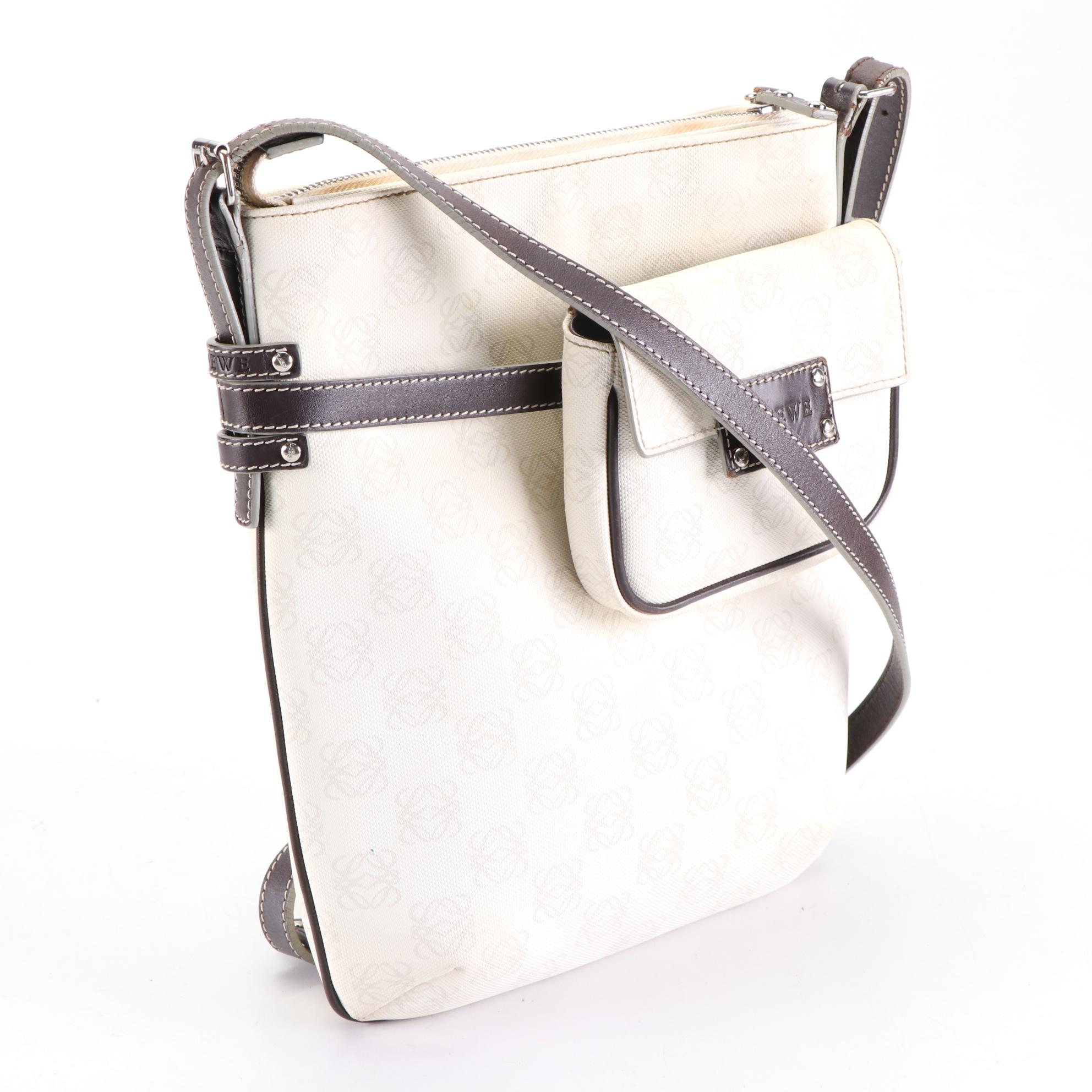 Loewe Crossbody Bag in Anagram Pattern and Leather Trim