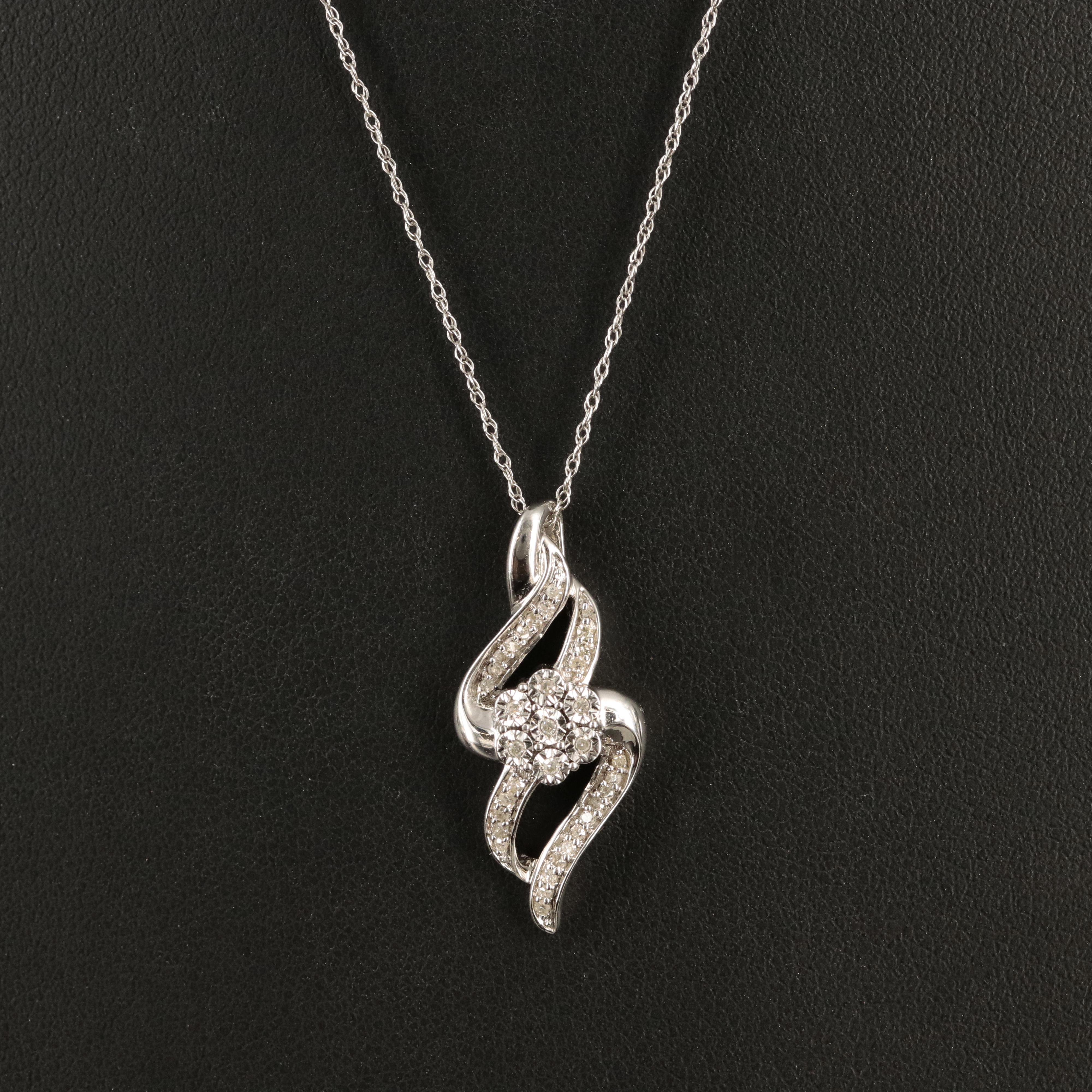 Sterling Diamond Pendant Necklace