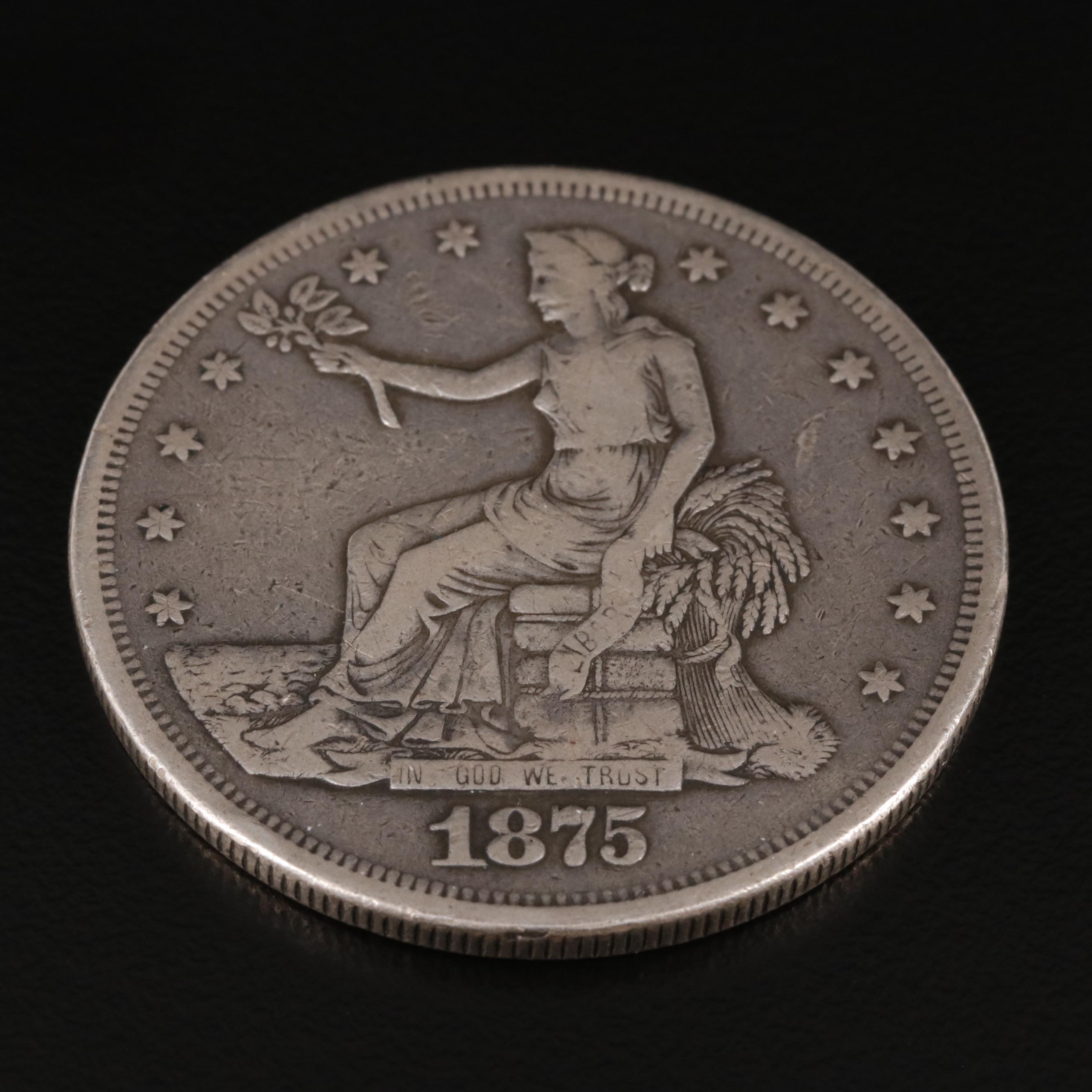 1875-CC Trade Silver Dollar