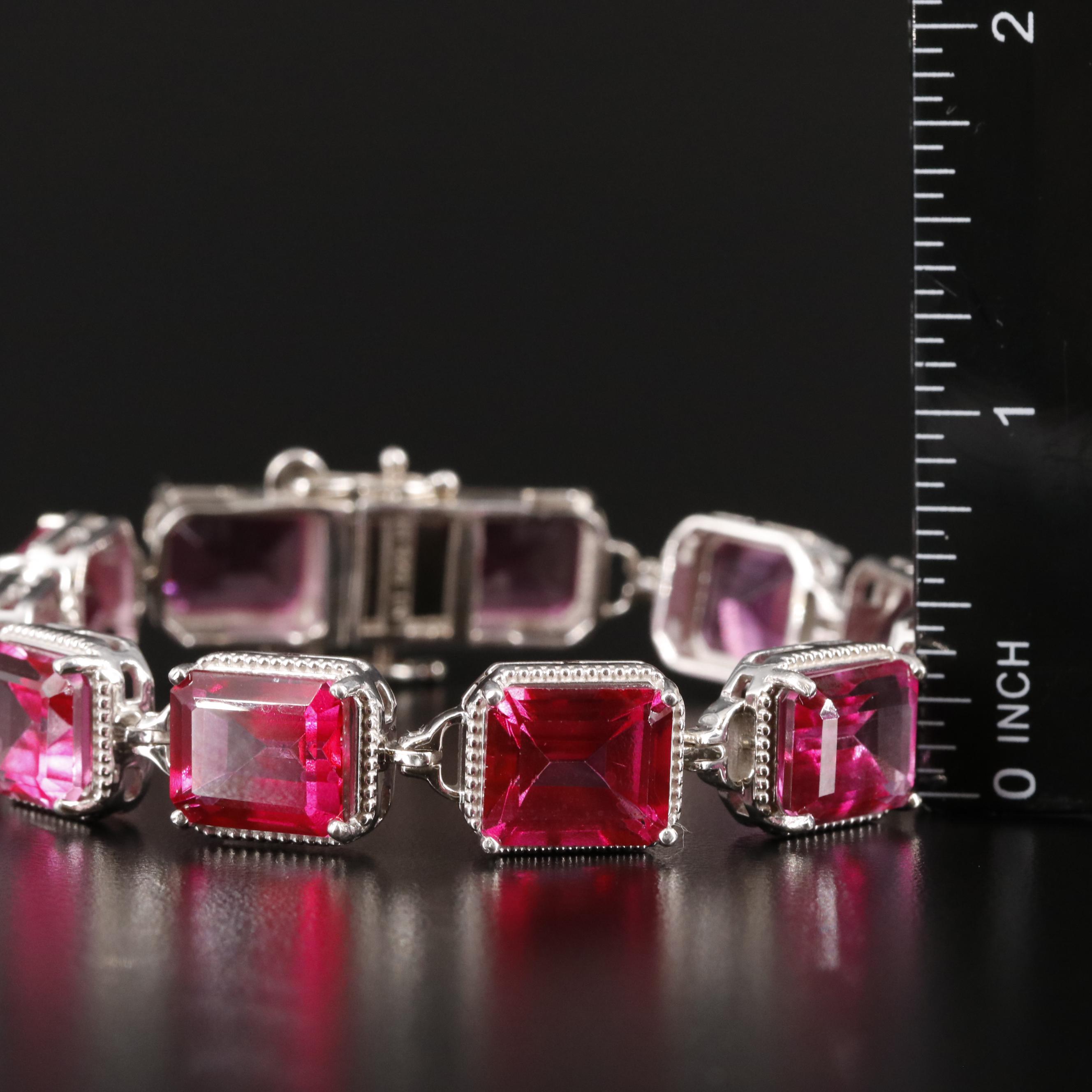 Sterling Pink Topaz Bracelet