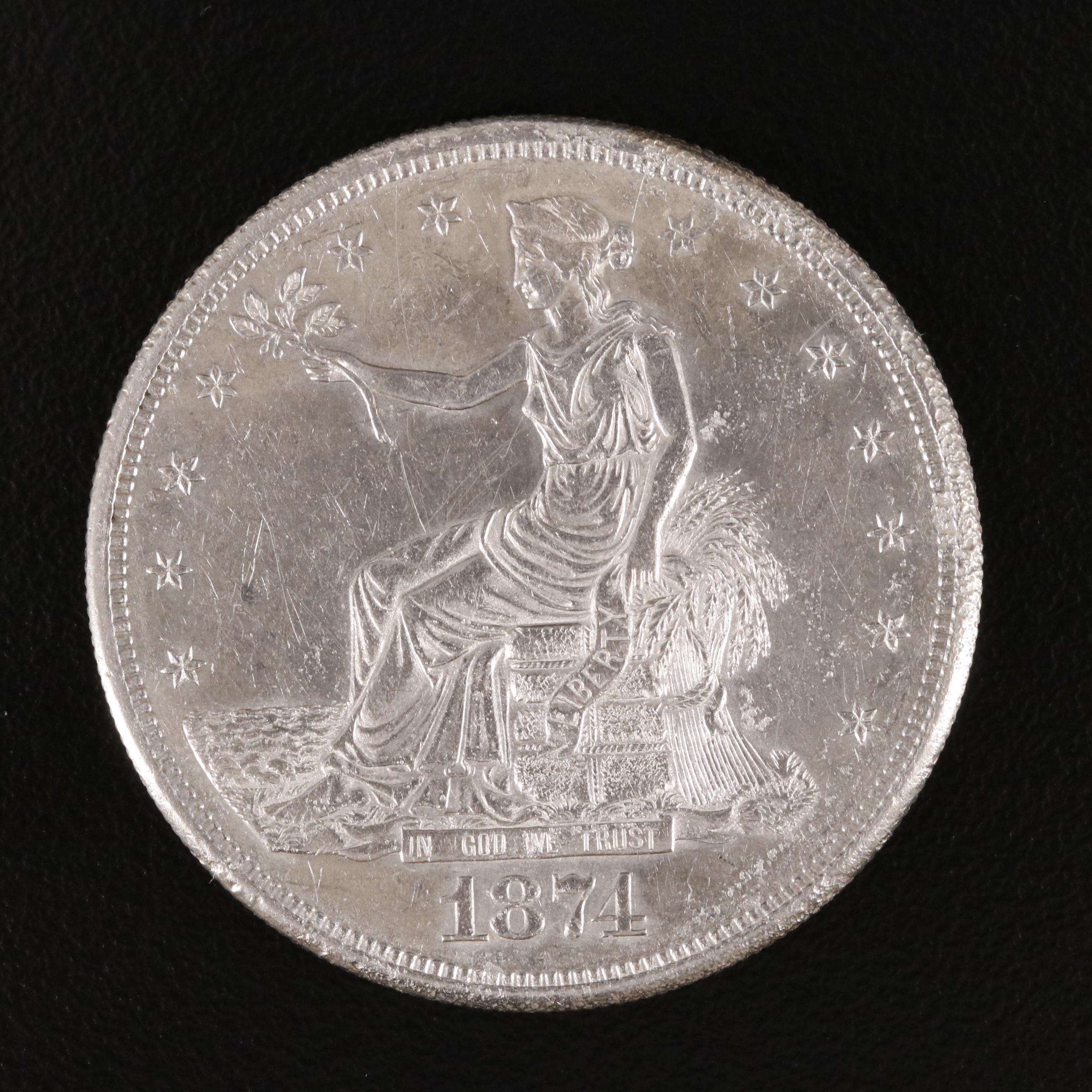 1874-S Trade Silver Dollar