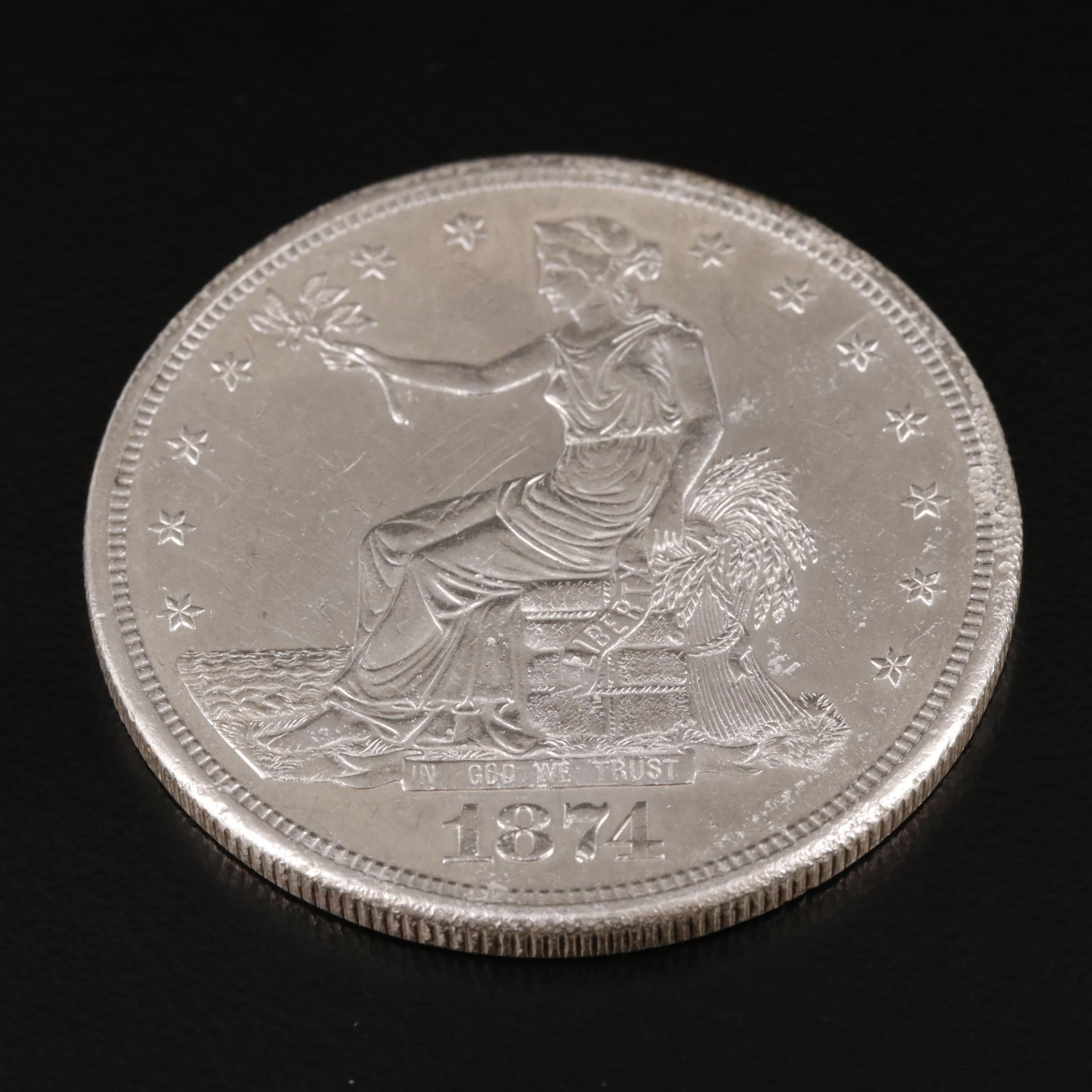 1874-S Trade Silver Dollar