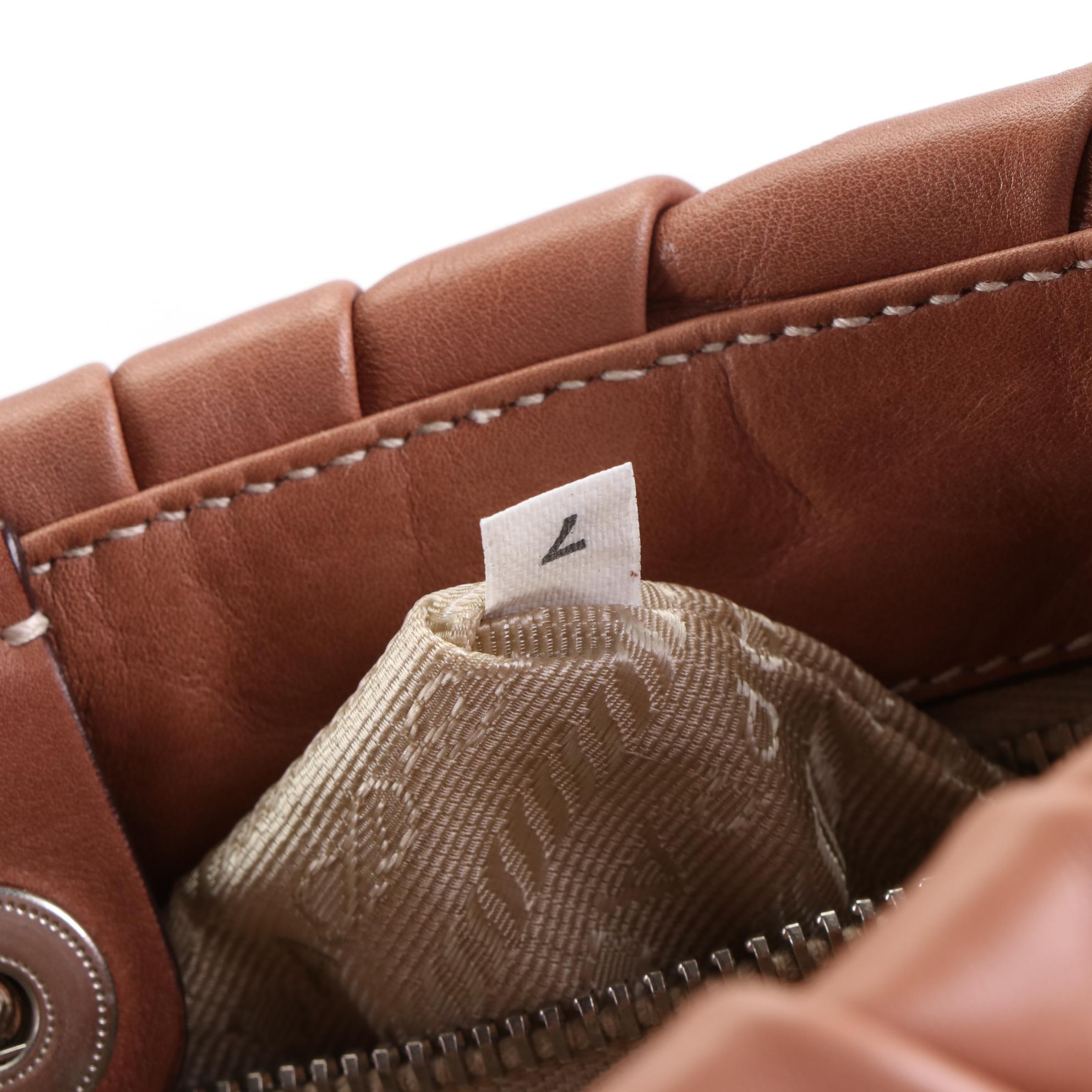 Prada Pleated Shoulder Bag in Leather