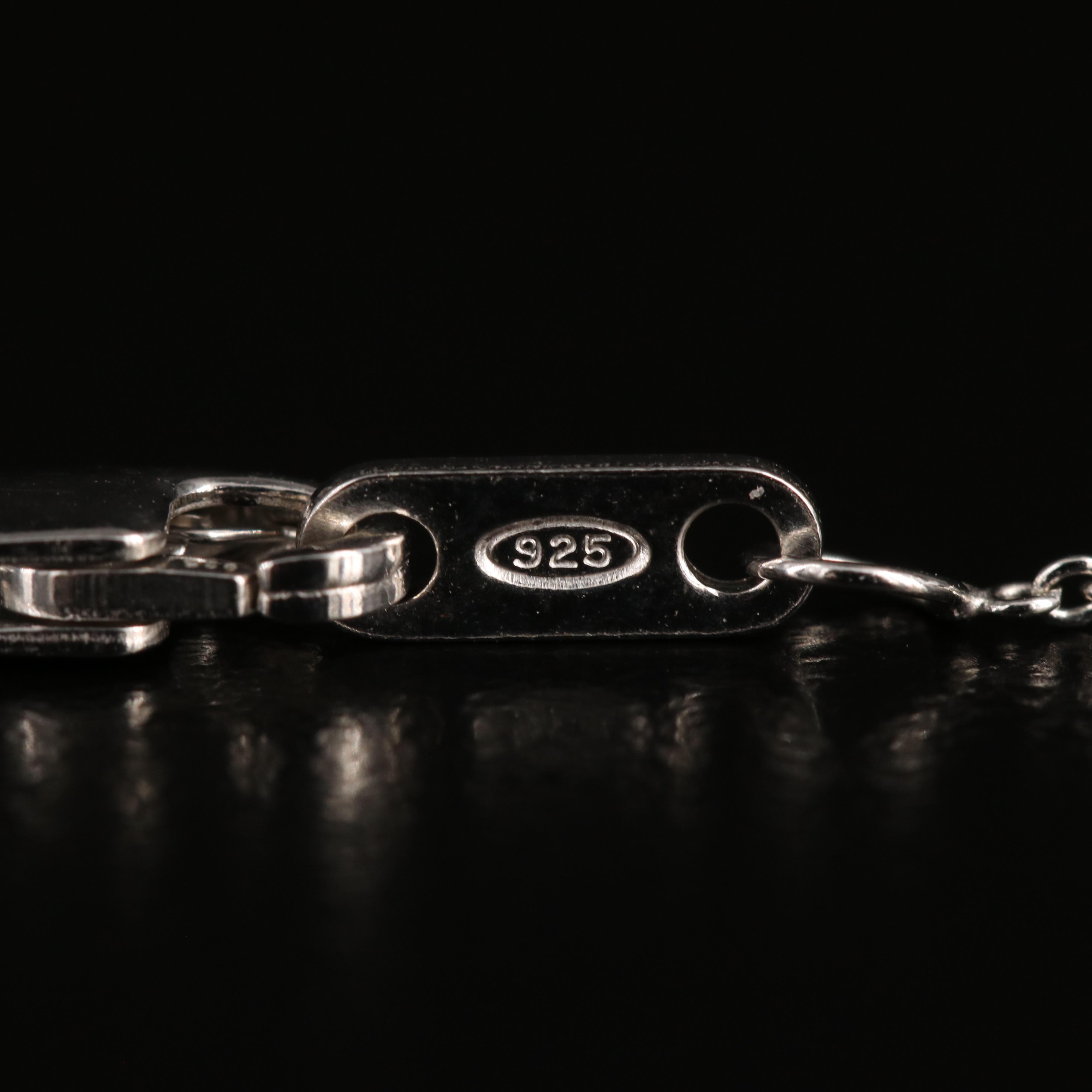 Sterling Diamond "Mom" Heart Pendant Necklace with Trembler