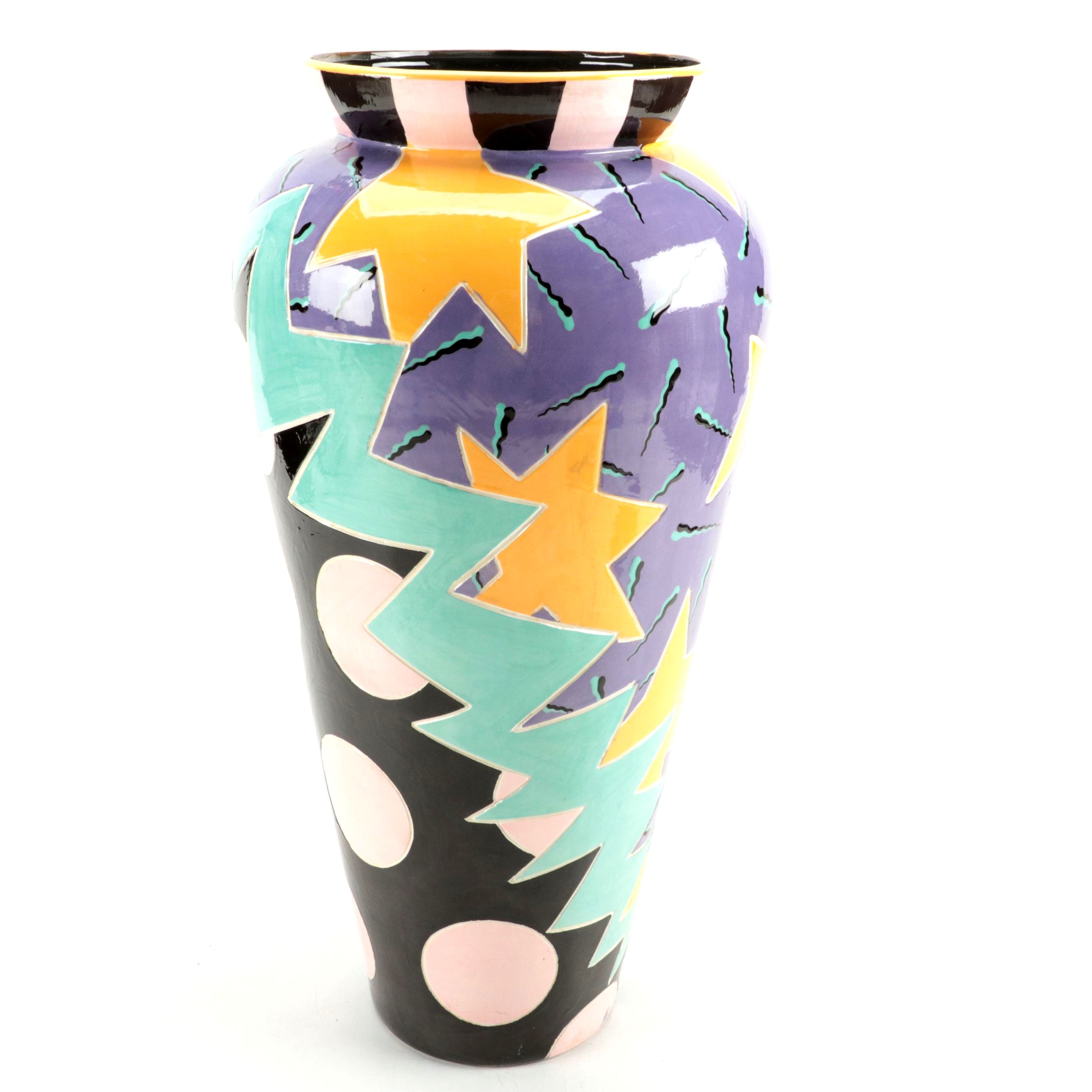 Memphis Style Art Pottery Vase