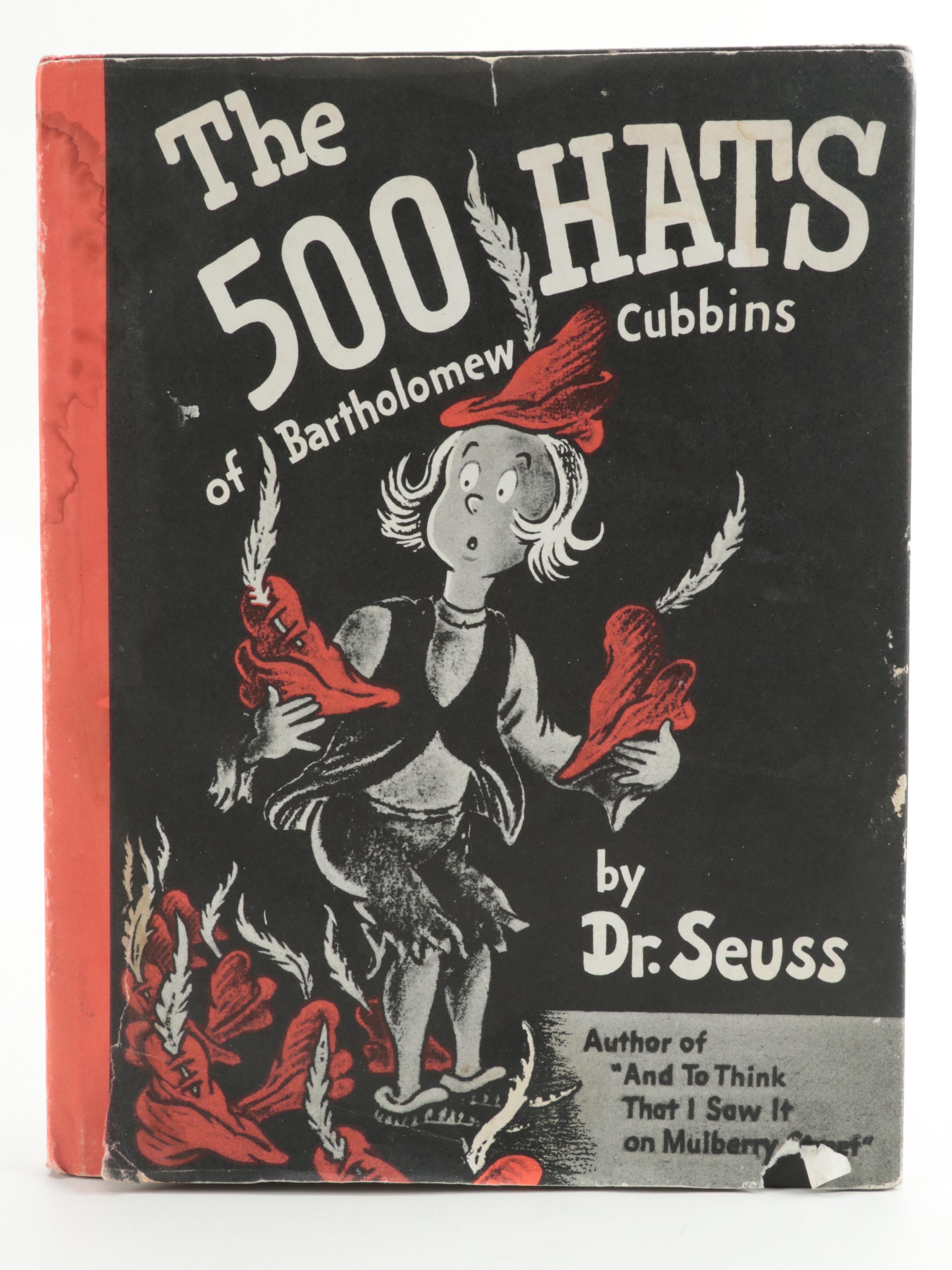 Early Printing "The 500 Hats of Bartholomew Cubbins" by Dr. Seuss, 1938