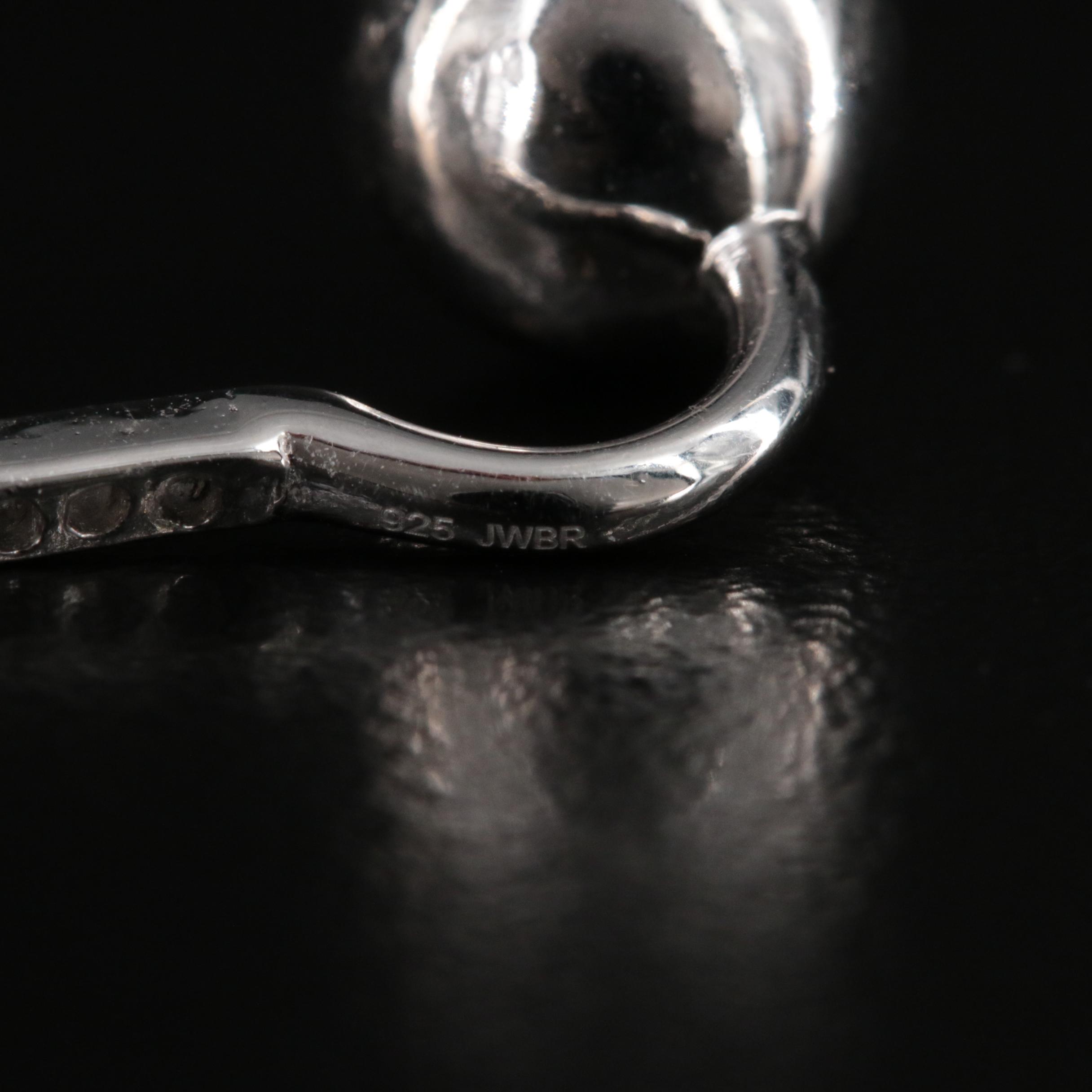 Sterling Pavé Diamond Sphere Earrings with Enhancers