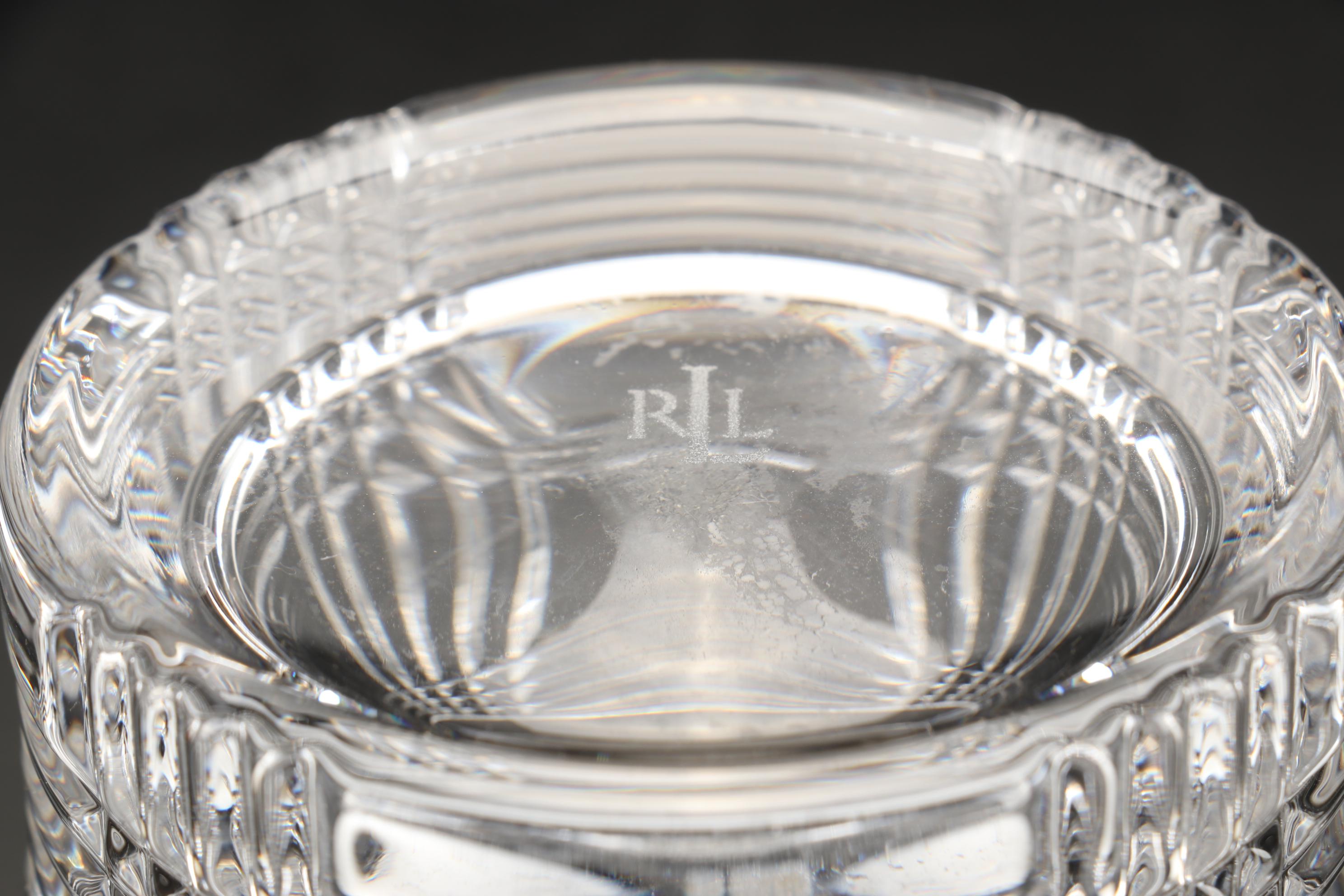 Ralph Lauren Crystal "Glen Plaid" Old Fashioned Glasses