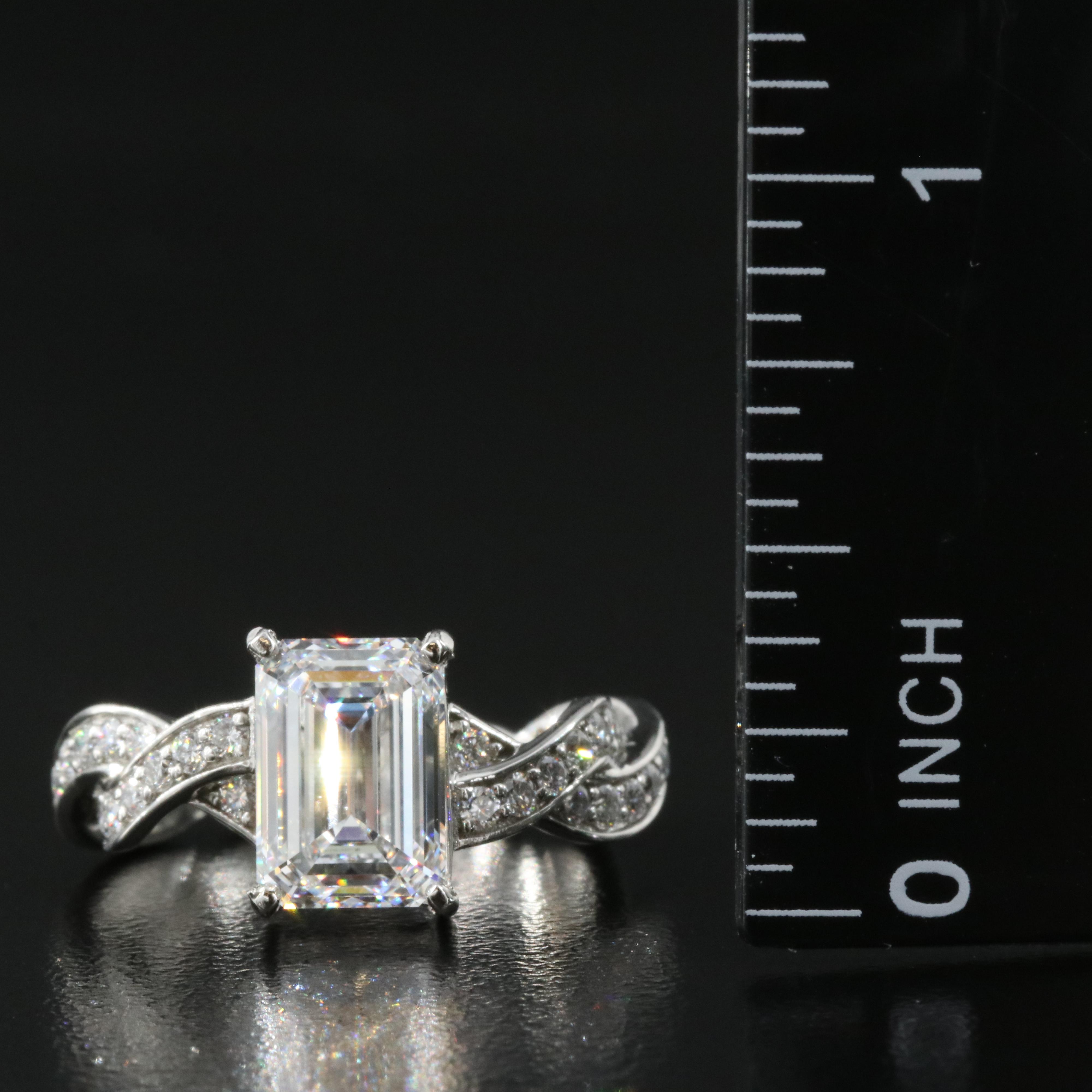 Platinum 3.21 CTW Lab Grown Diamond Ring with IGI Report