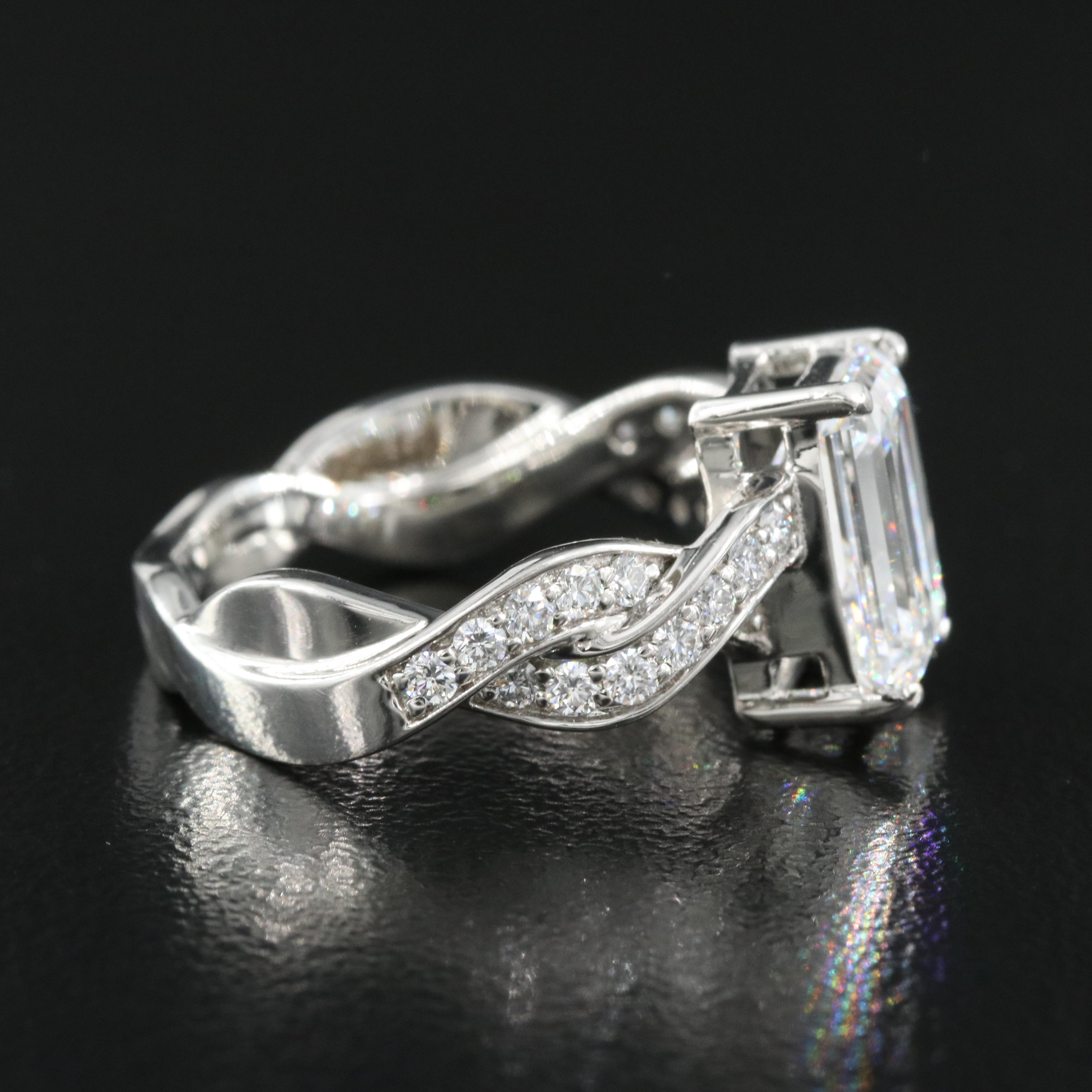 Platinum 3.21 CTW Lab Grown Diamond Ring with IGI Report