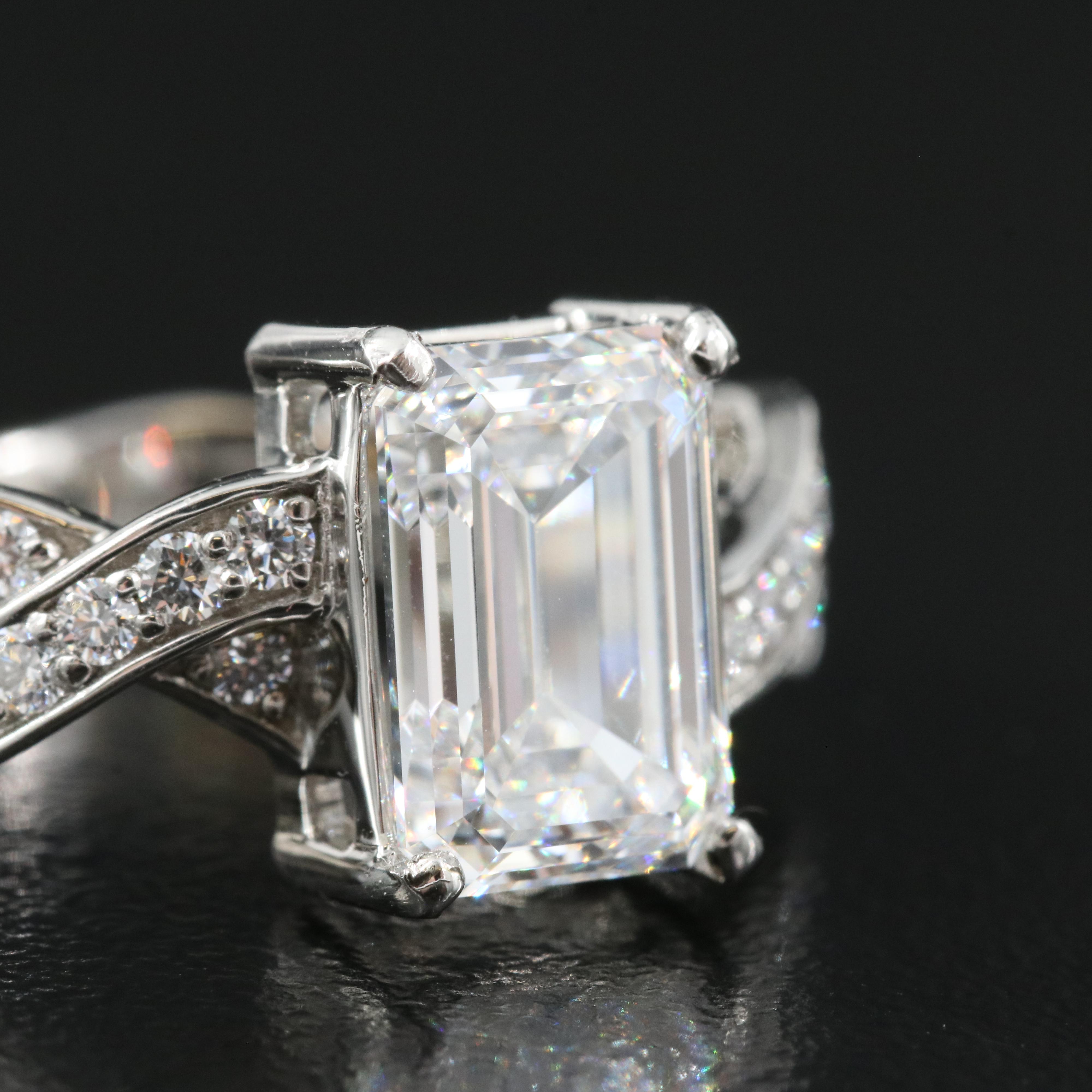 Platinum 3.21 CTW Lab Grown Diamond Ring with IGI Report