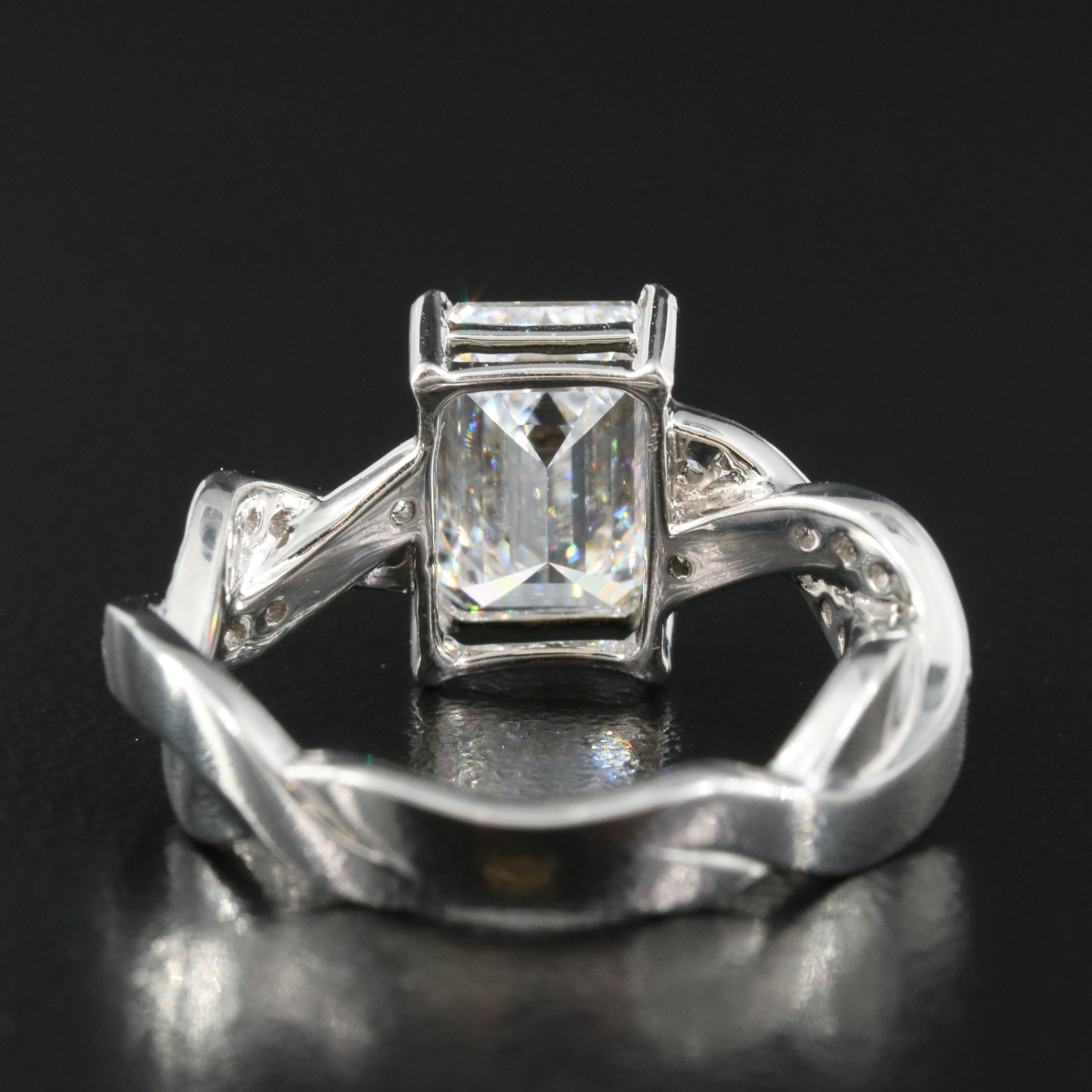 Platinum 3.21 CTW Lab Grown Diamond Ring with IGI Report
