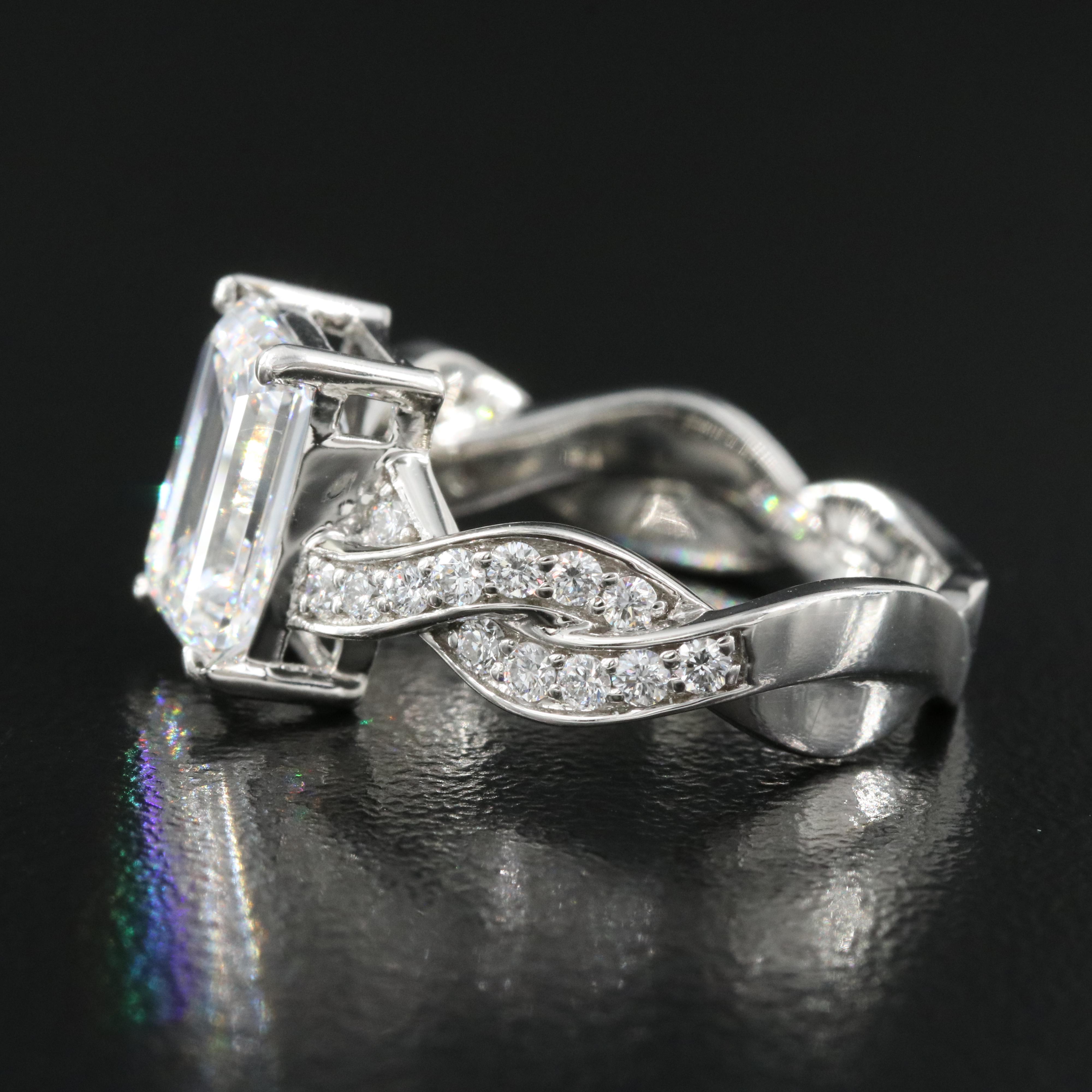 Platinum 3.21 CTW Lab Grown Diamond Ring with IGI Report