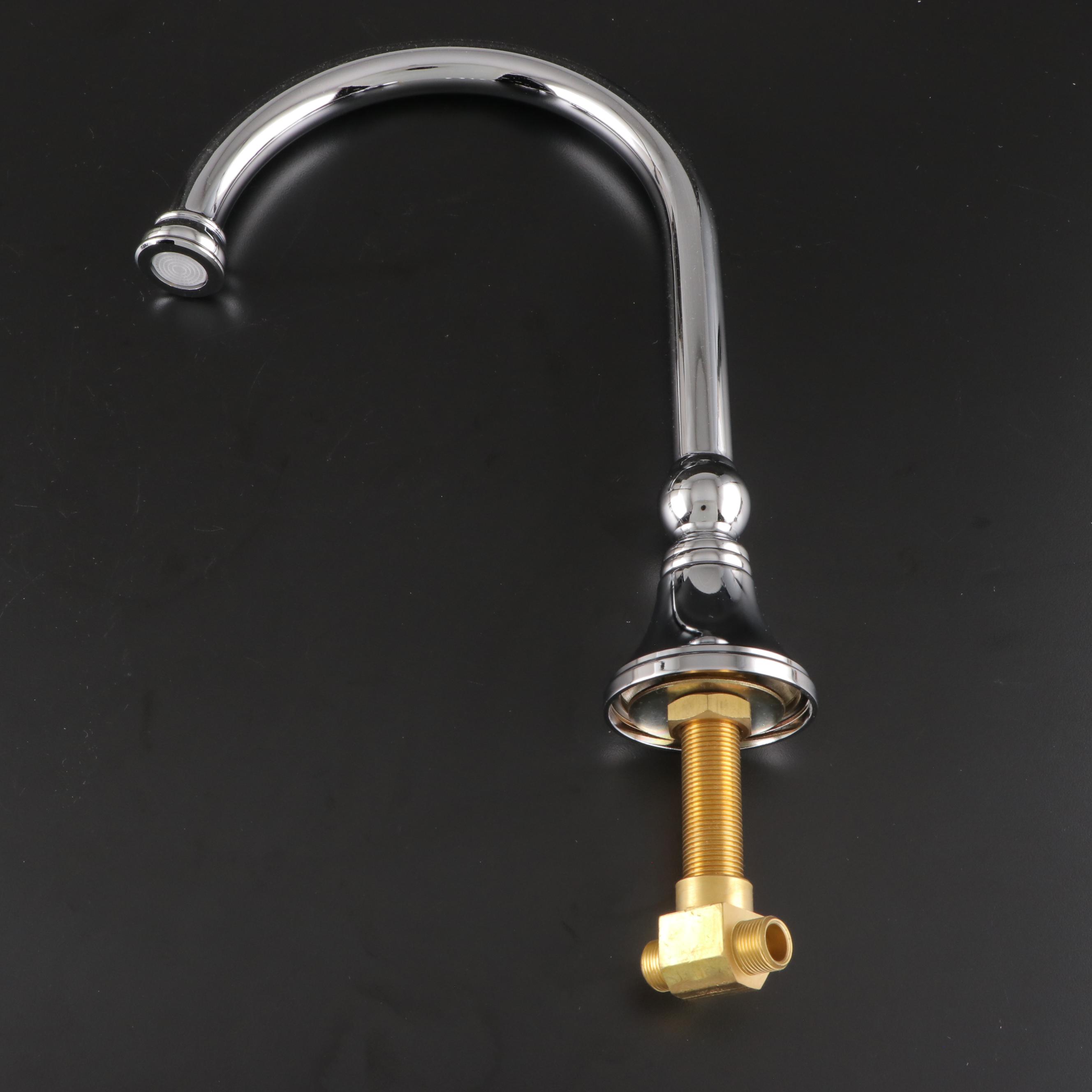 Chrome Finish Widespread Bathroom Faucet with Cross Handles and Pop-Up Drain