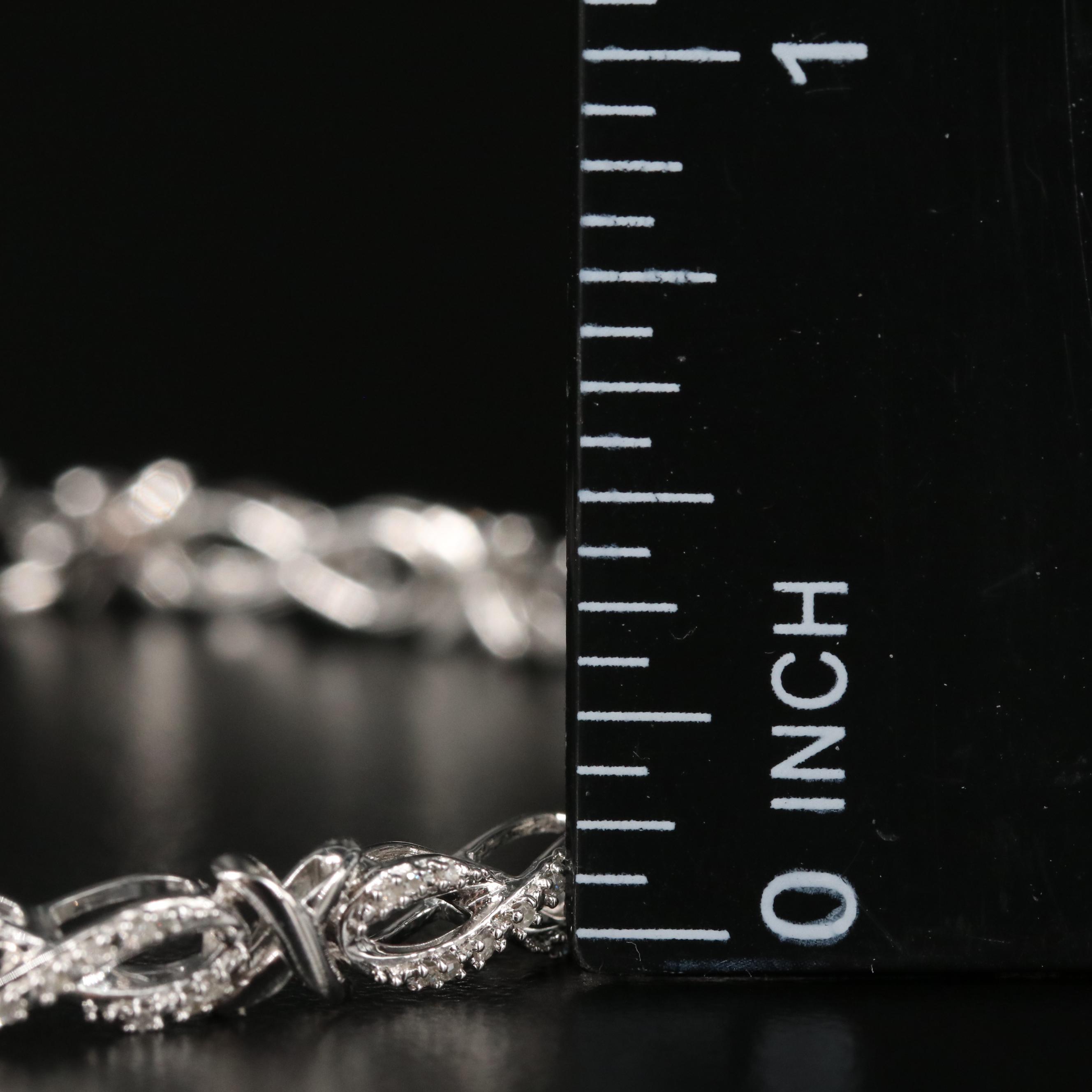 Sterling Diamond Infinity Link Bracelet