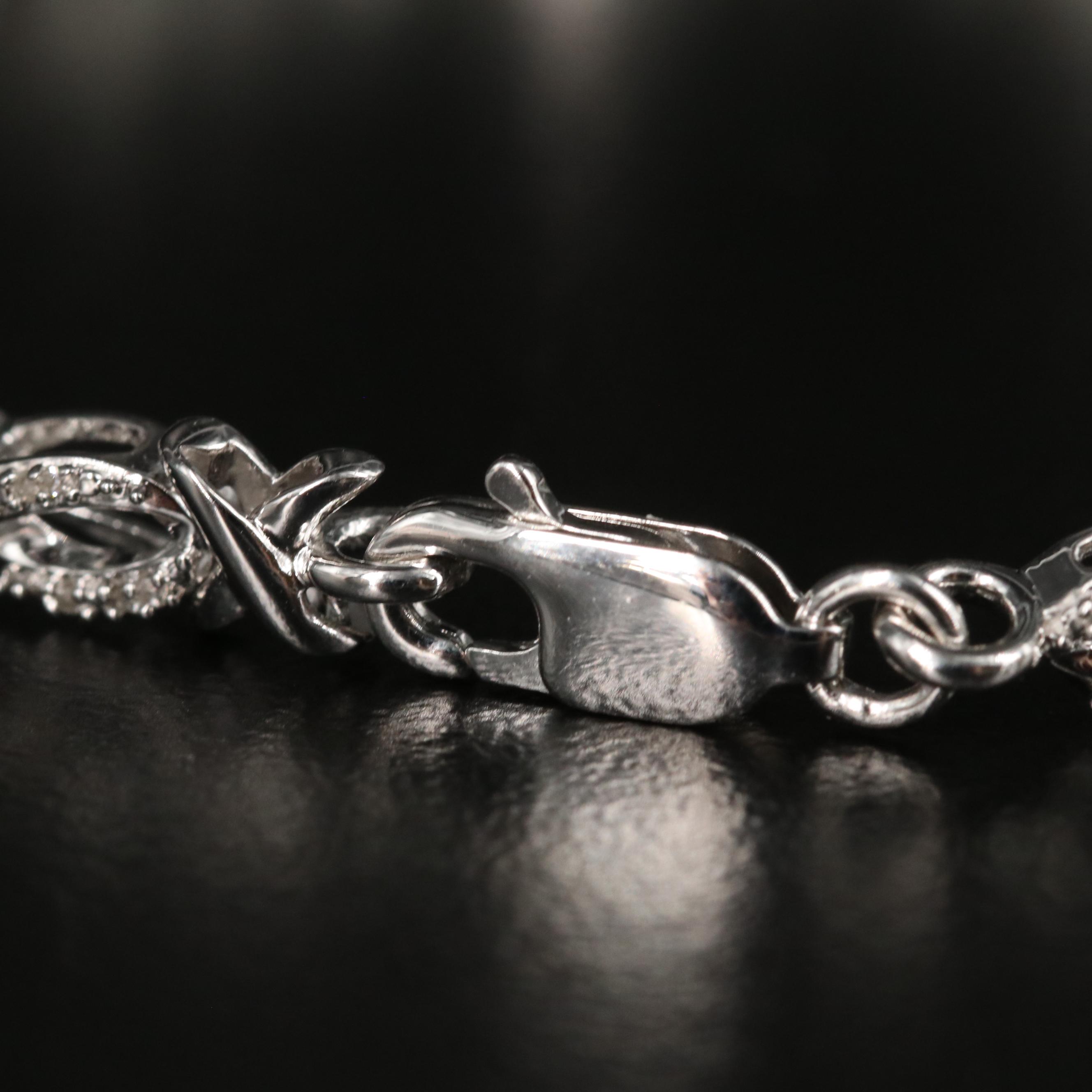 Sterling Diamond Infinity Link Bracelet