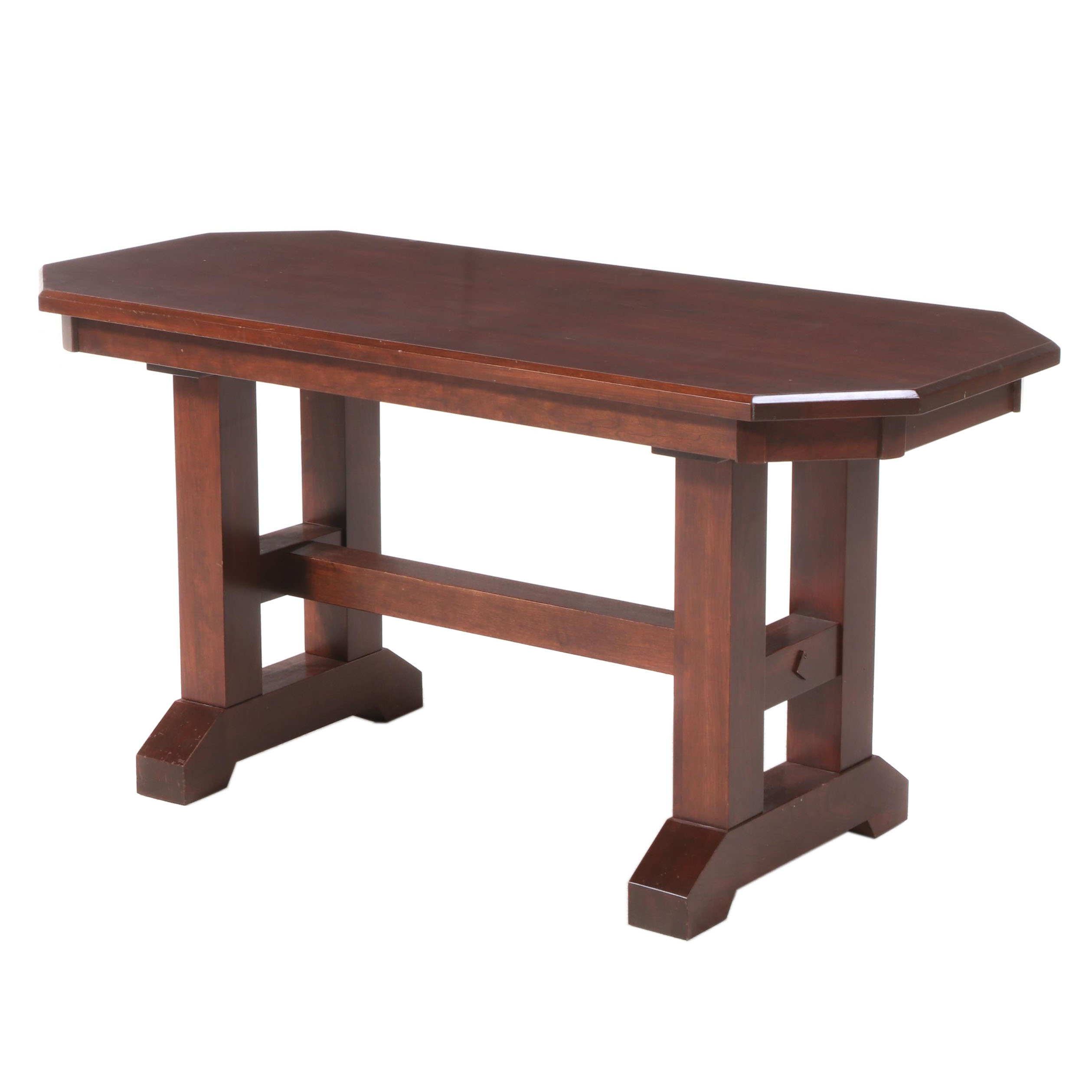 Arts and Crafts Style Cherrywood Trestle Table