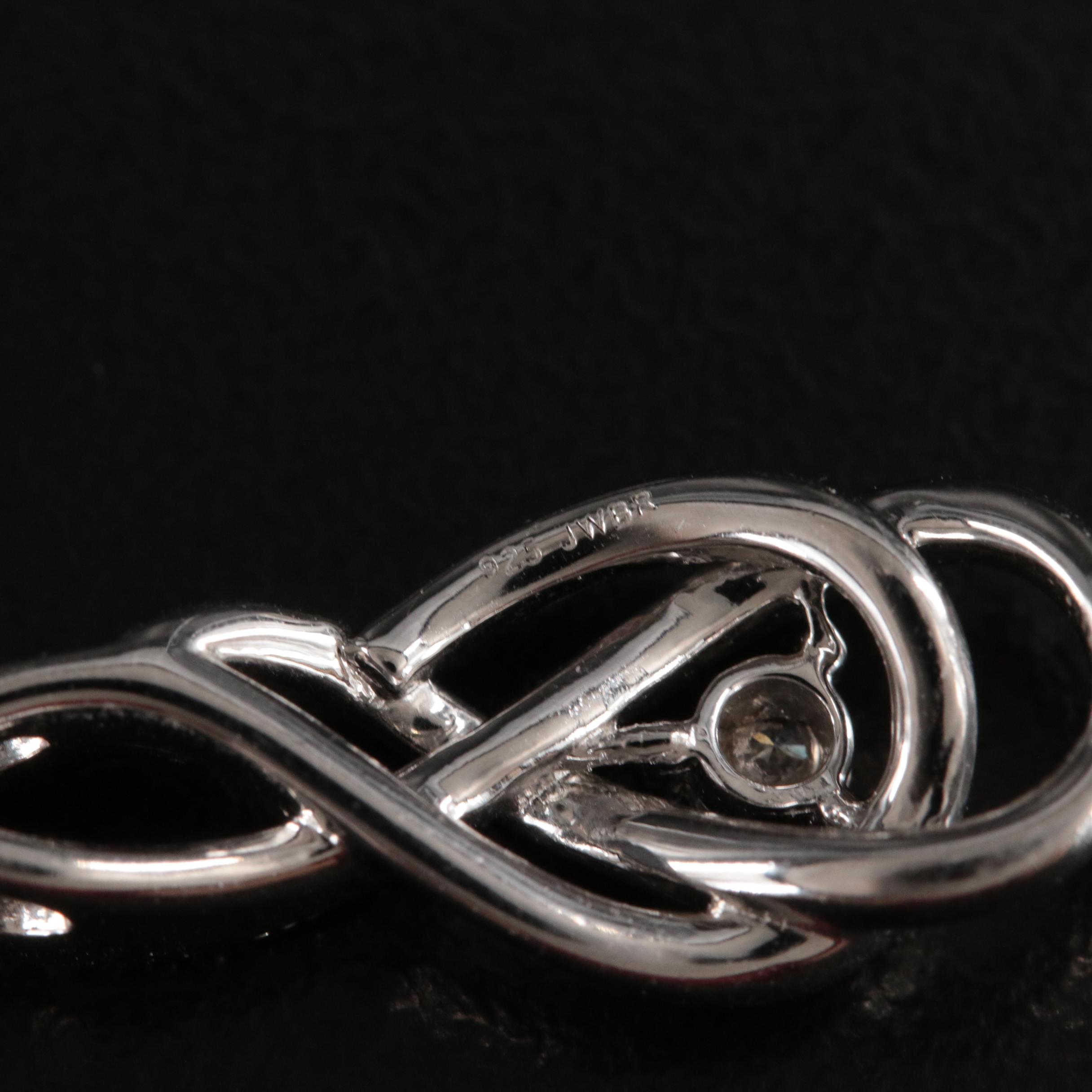 Sterling Diamond Swirl Pendant