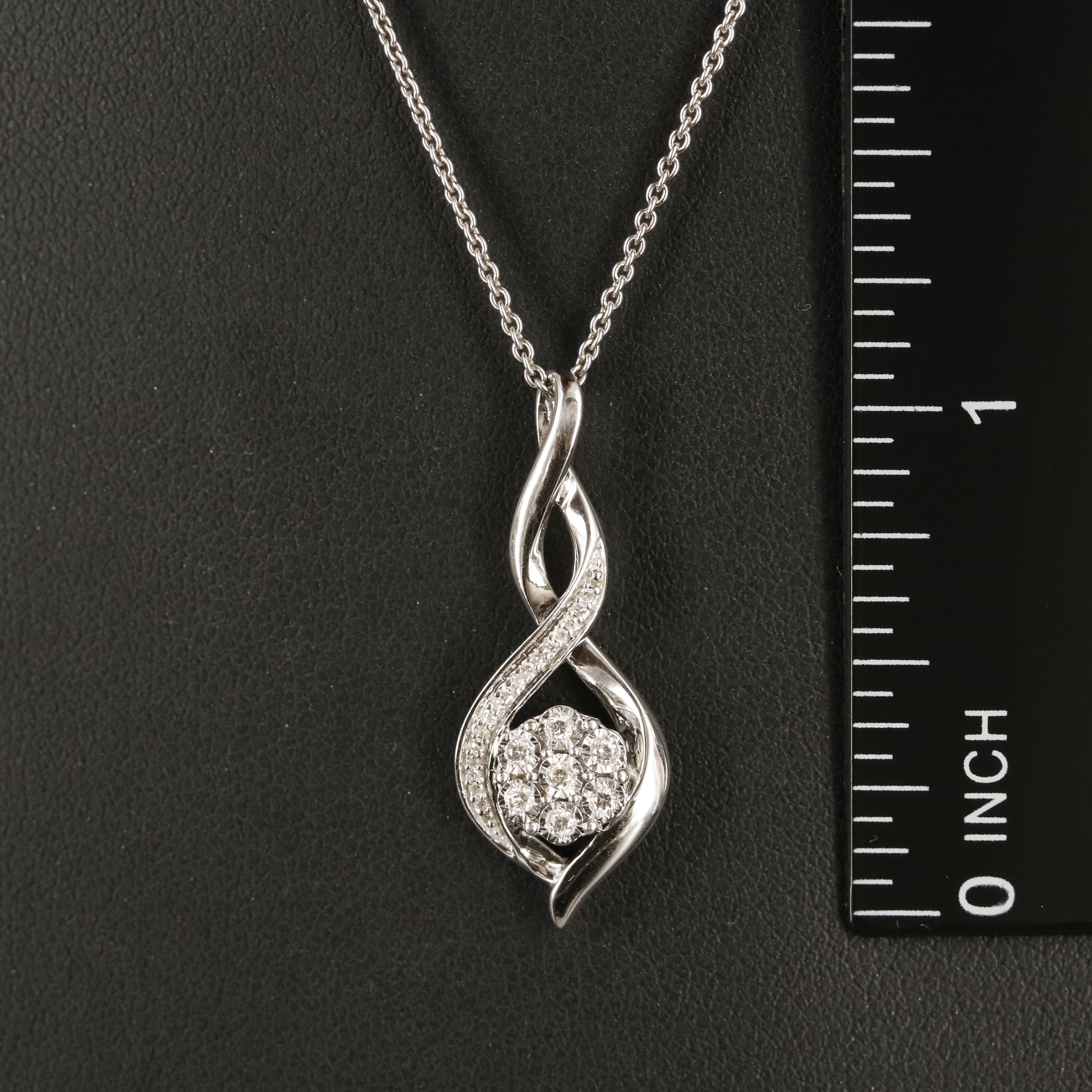 Sterling Diamond Infinity Pendant Necklace