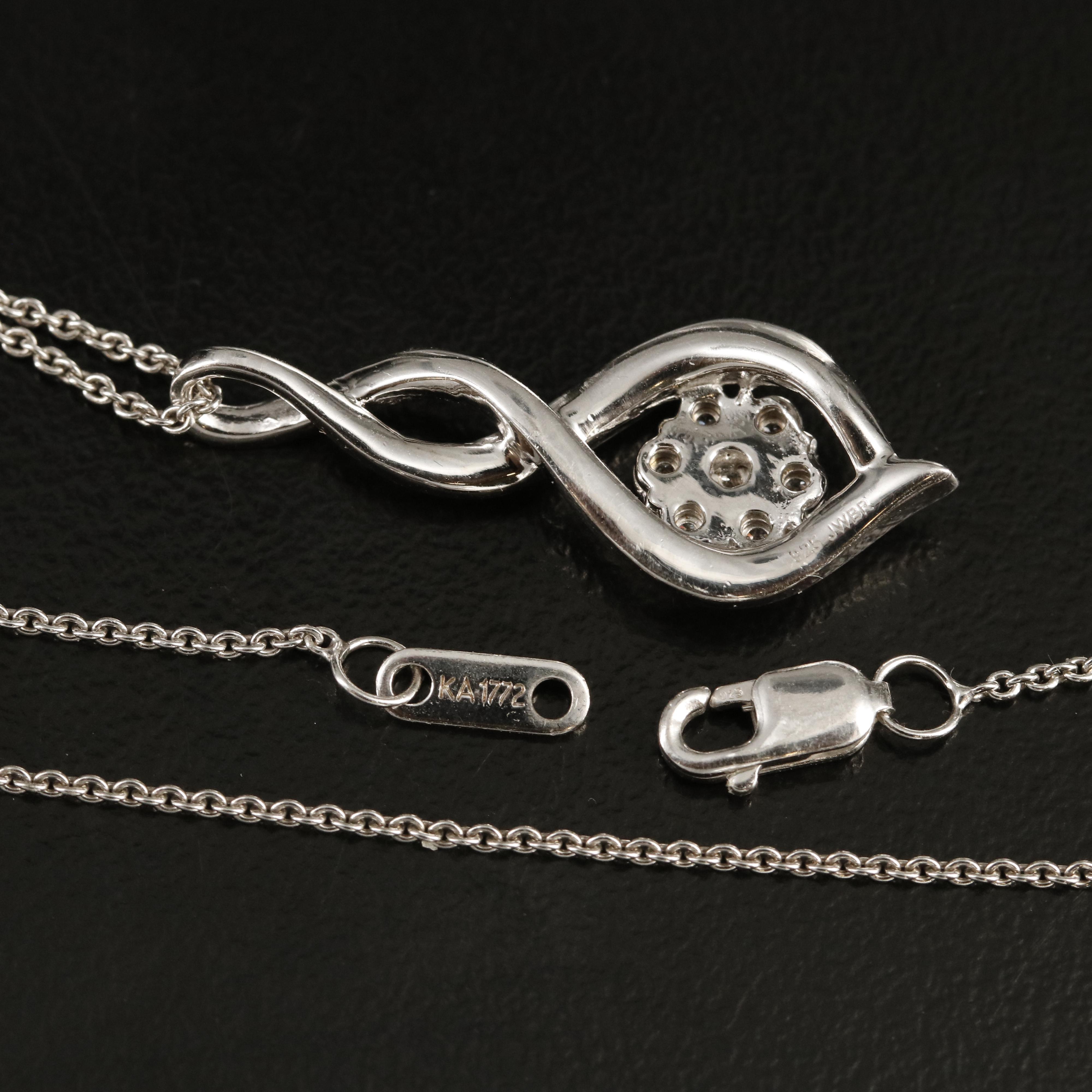 Sterling Diamond Infinity Pendant Necklace
