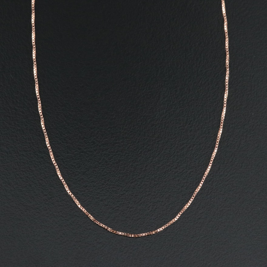 14K Rose Gold Box Chain