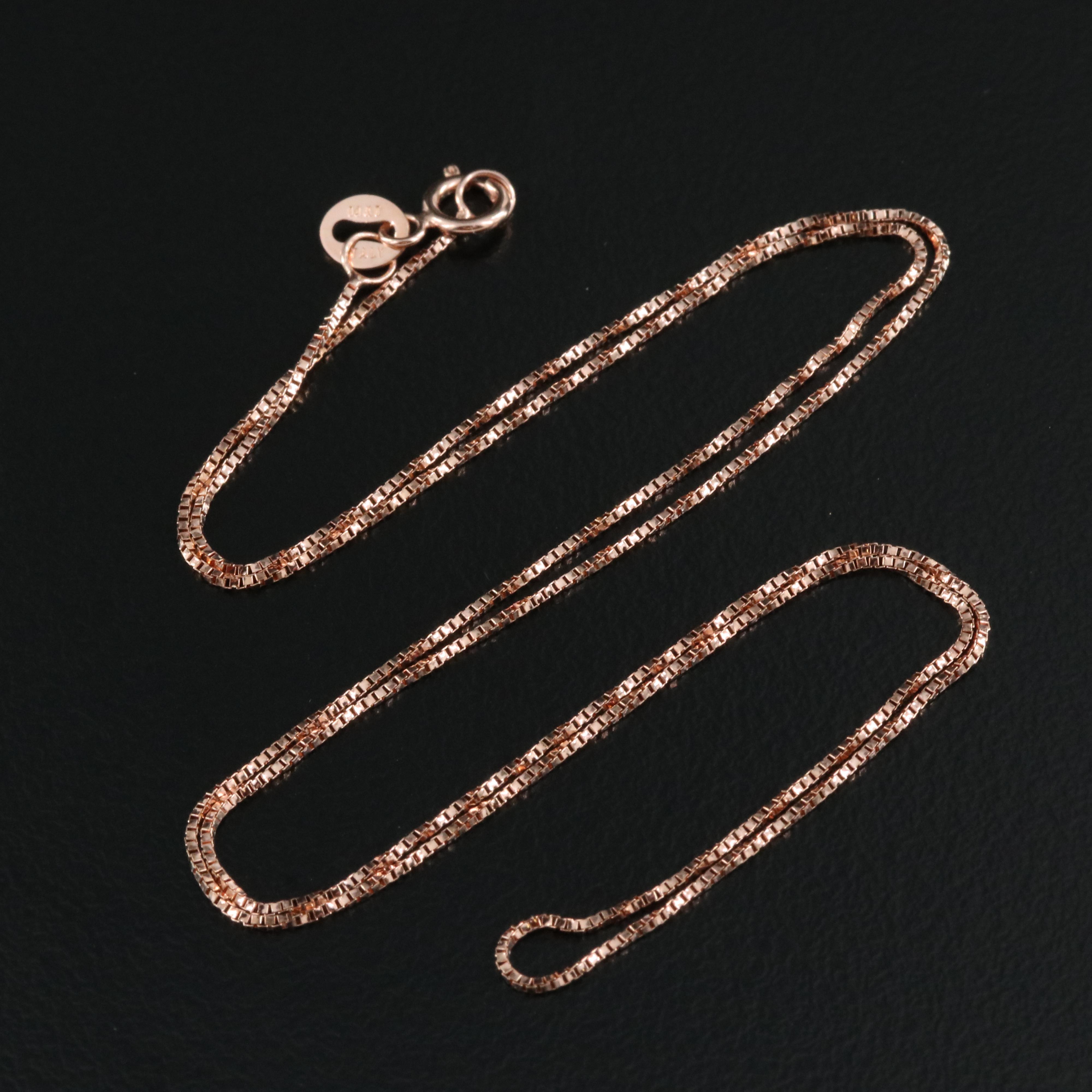 14K Rose Gold Box Chain